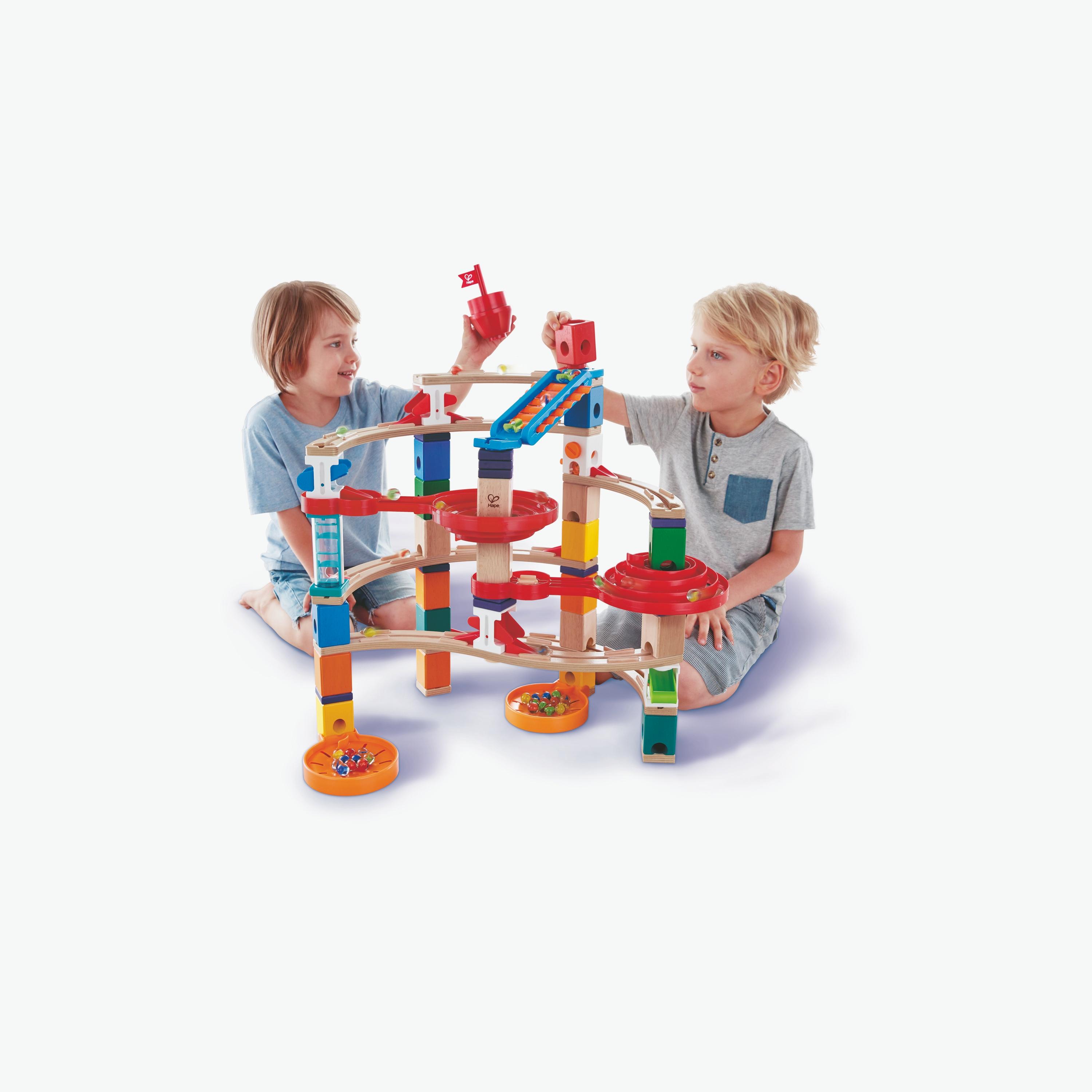 Hape 129-Piece Super Spirals Quadrilla Wooden Marble Run-toys-buildingblocks-constructionsets-image-8