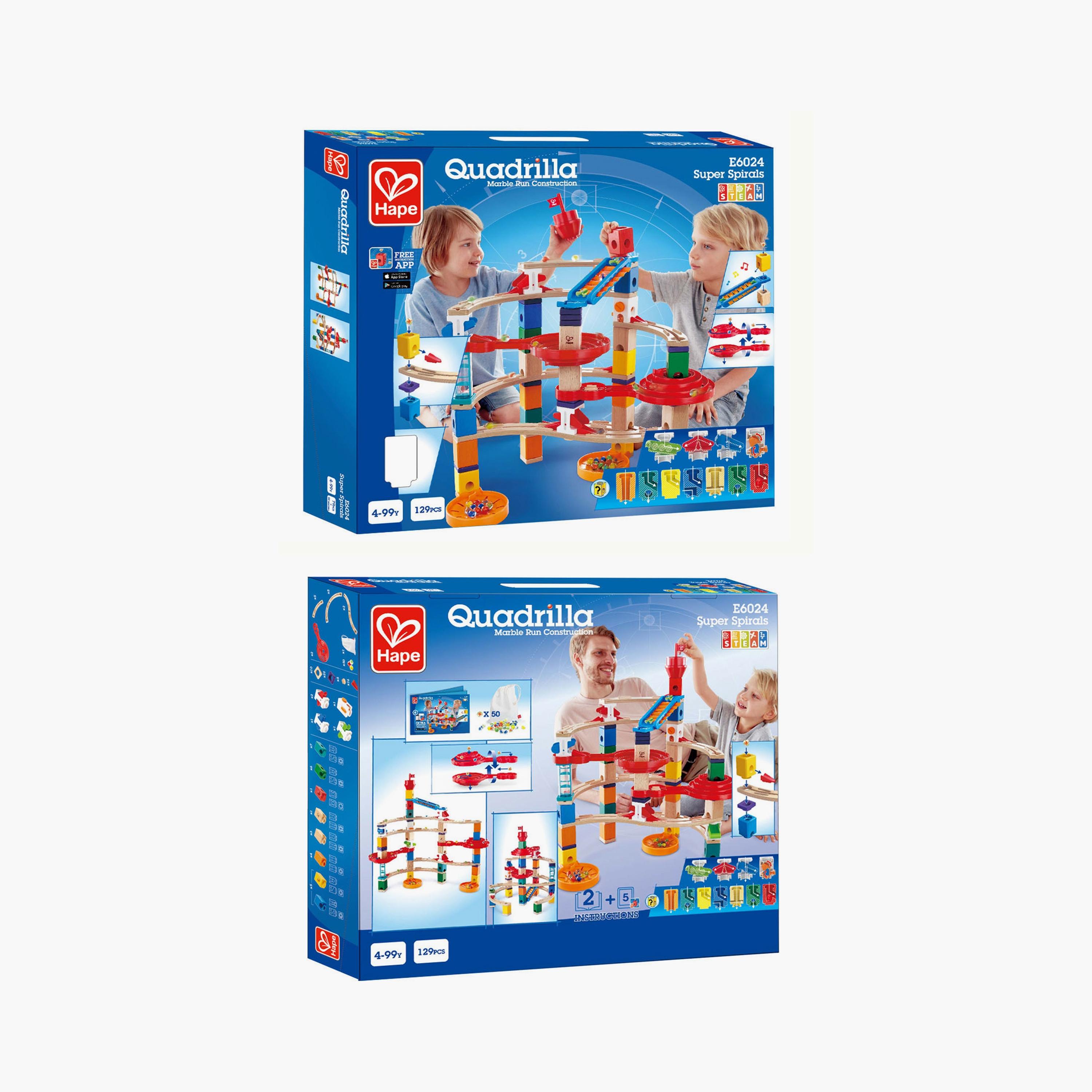 Hape 129-Piece Super Spirals Quadrilla Wooden Marble Run-toys-buildingblocks-constructionsets-image-9