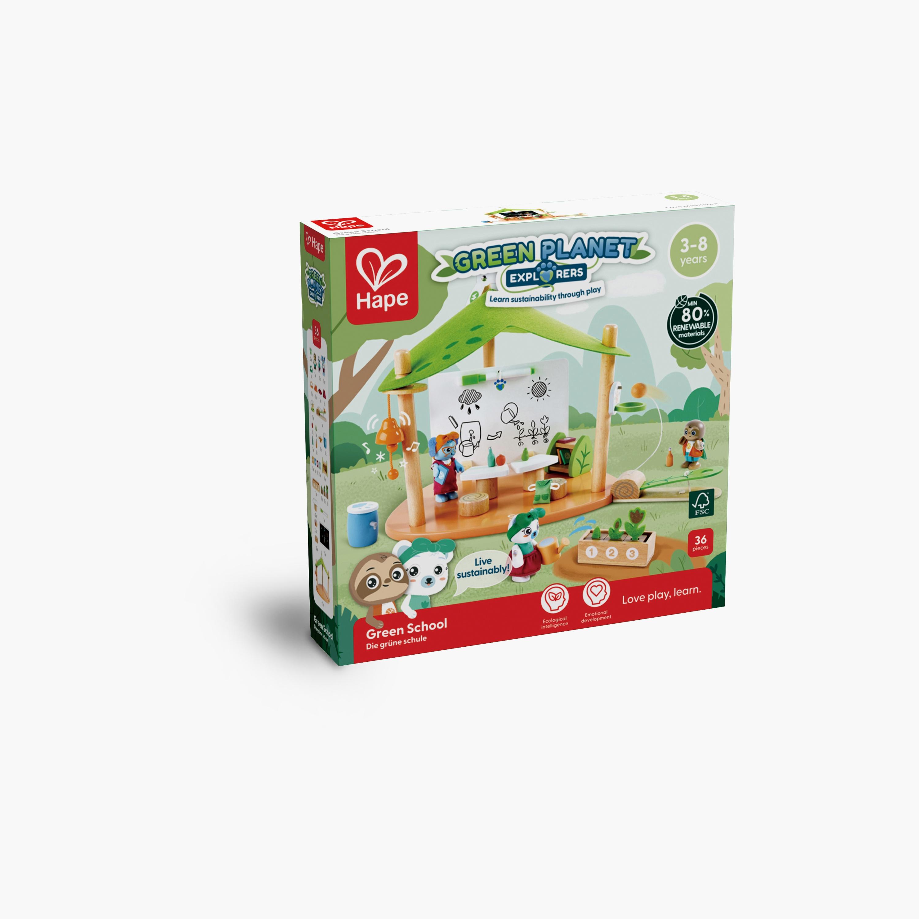 Hape 36-Piece Green School Pretend Playset with Blackboard & Pen-toys-dollsandplaysets-dollhouses-image-5