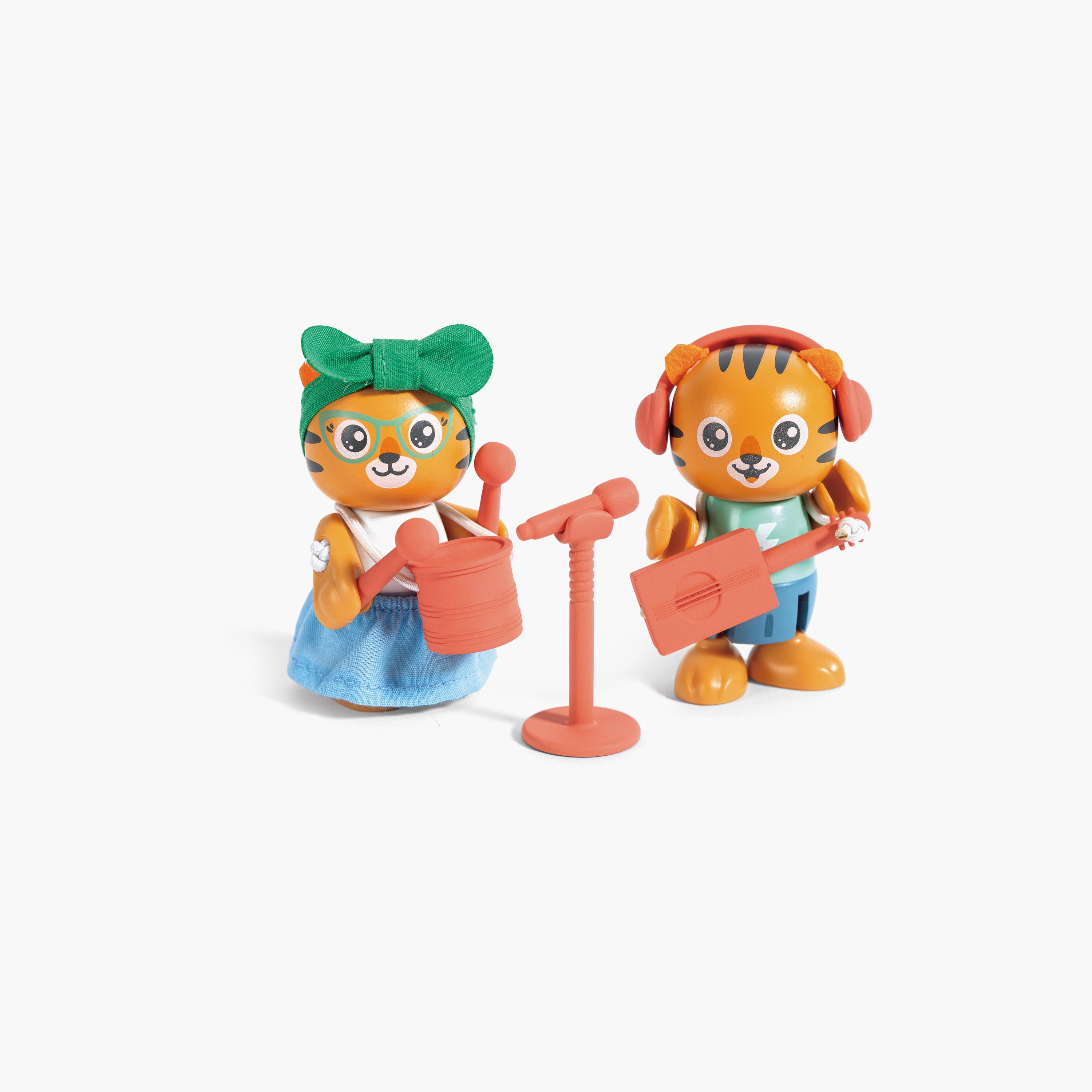 Hape 11-Piece Milo & Melody Tiger Figure Role Play with Accessories-toys-playfigures-actionfigures-image-1