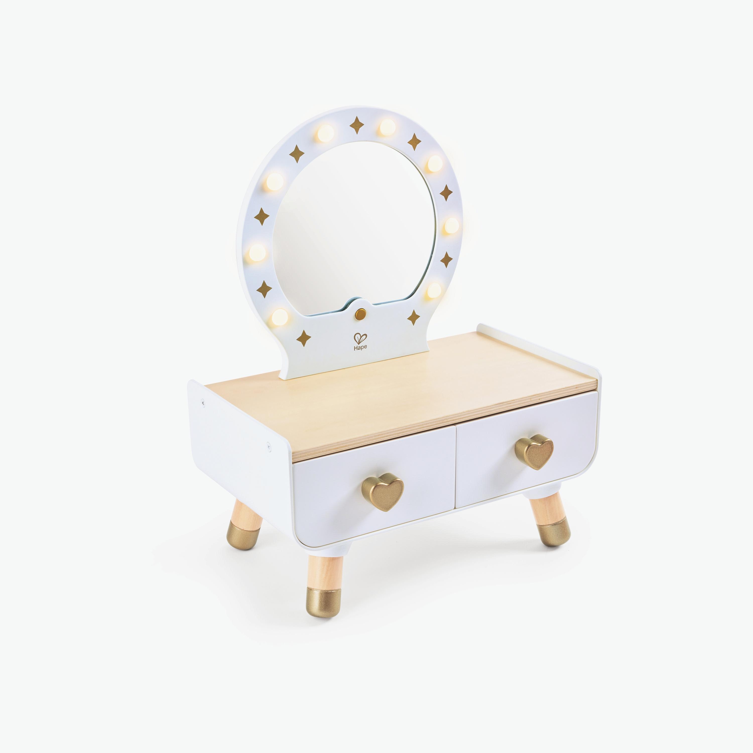 Hape 14-Piece My Stylish Dressing Table Wooden Vanity for Girls-toys-roleplay-makeupandcosmeticsets-image-5
