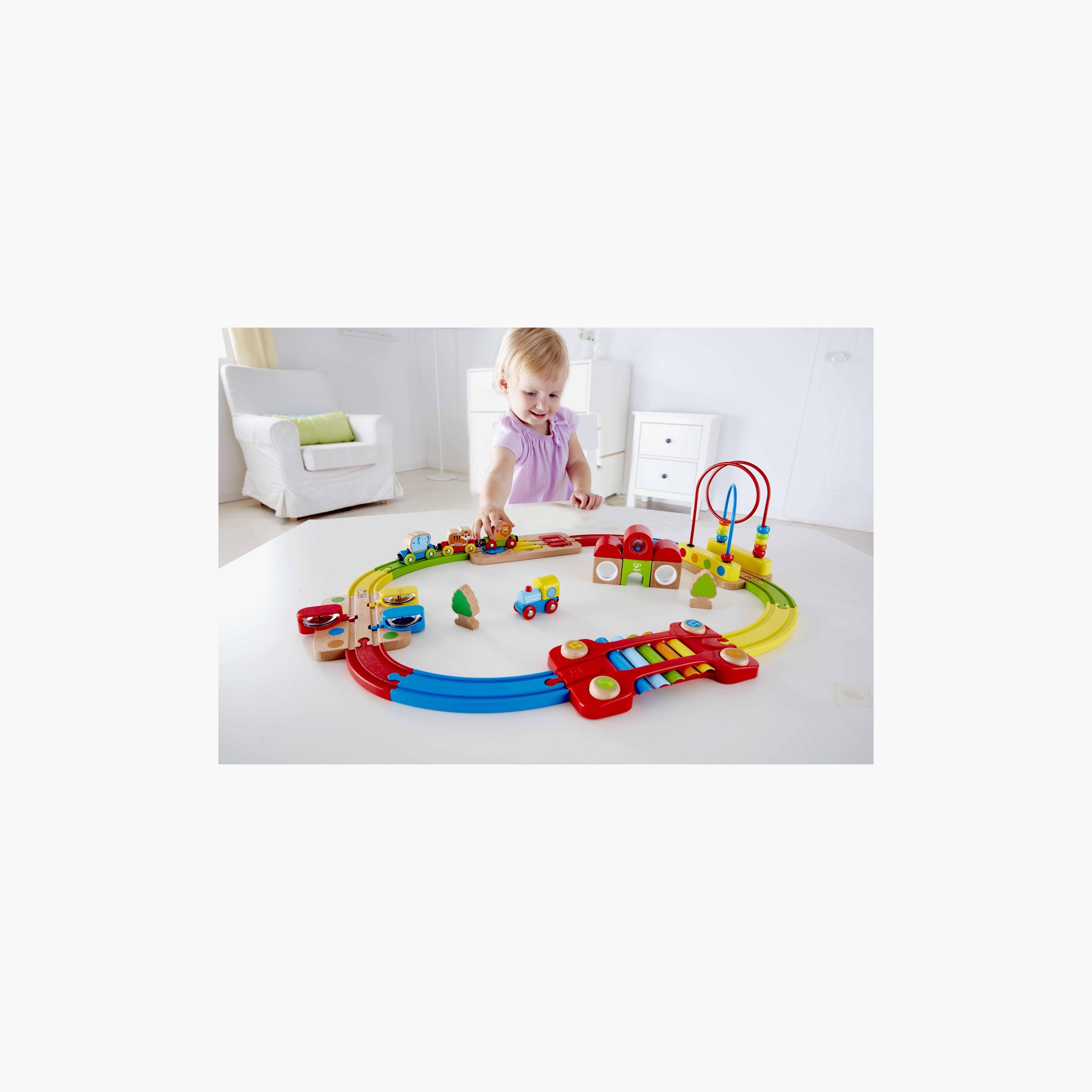 Hape 30-Piece Rainbow Puzzle Wooden Railway Train Set-toys-buildingblocks-constructionsets-image-3