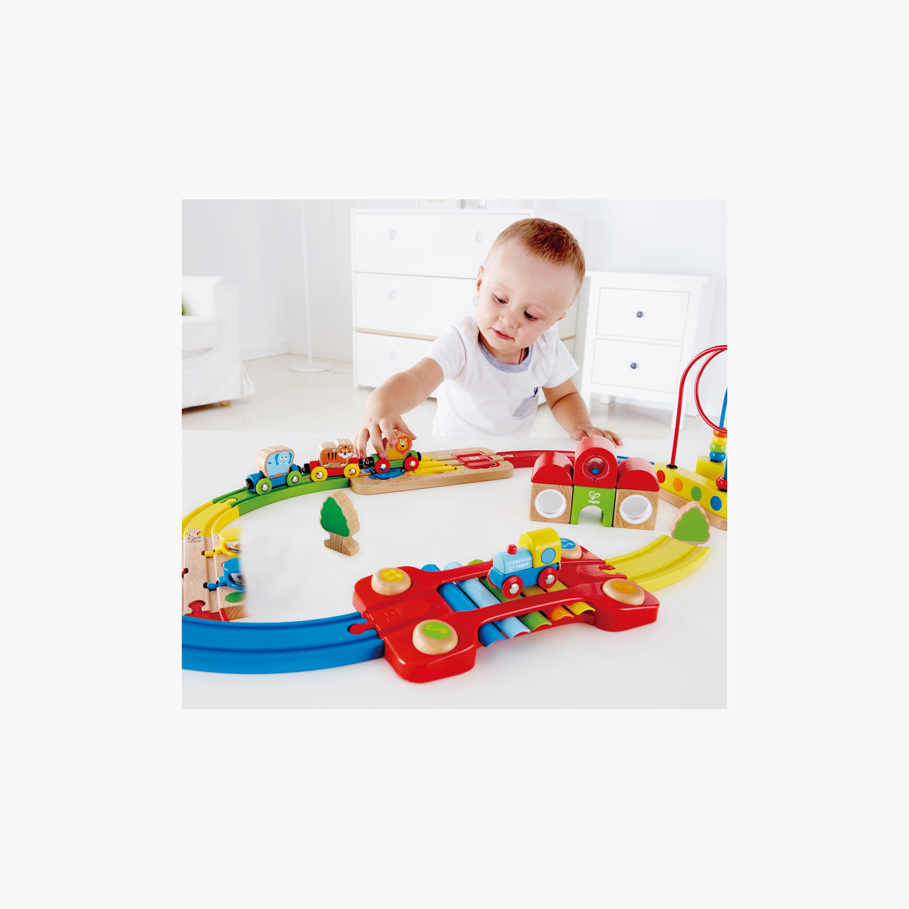 Hape 30-Piece Rainbow Puzzle Wooden Railway Train Set-toys-buildingblocks-constructionsets-image-4