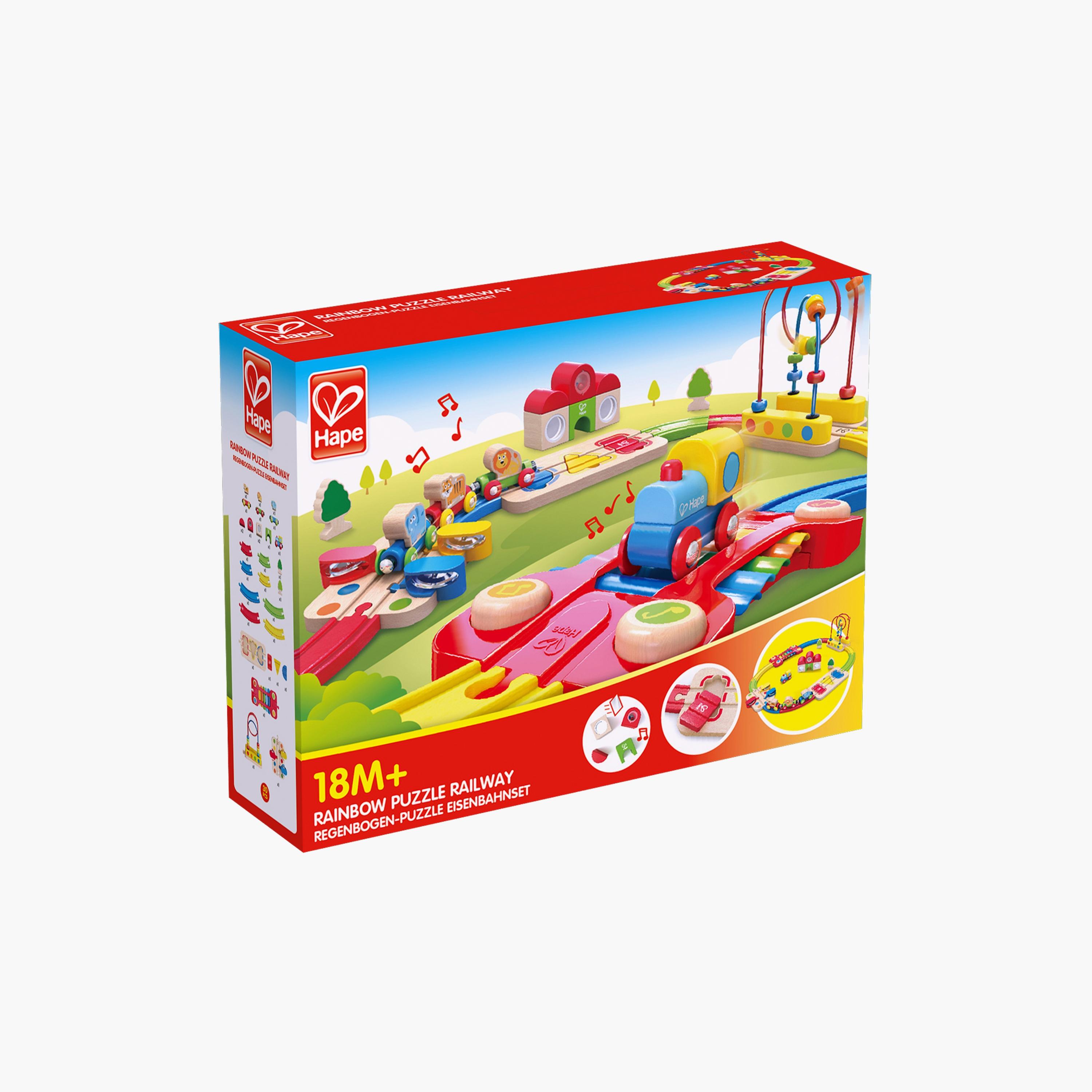 Hape 30-Piece Rainbow Puzzle Wooden Railway Train Set-toys-buildingblocks-constructionsets-image-6