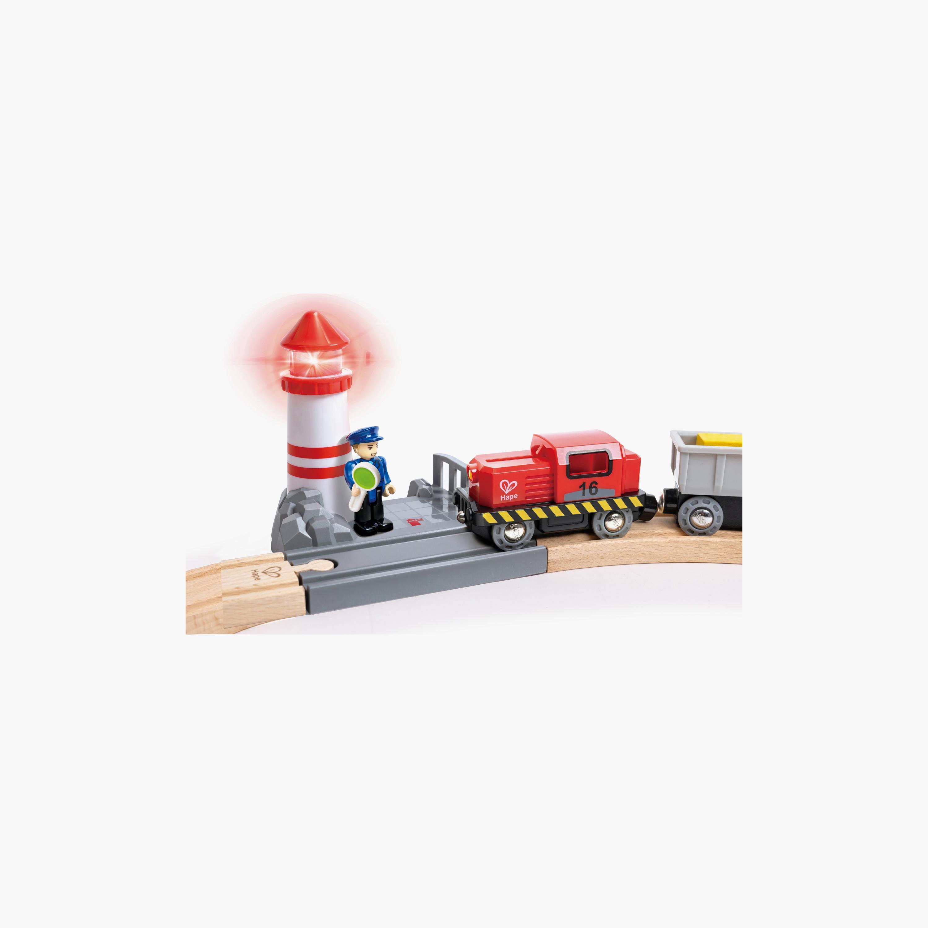 Hape 38-Piece Sea & Rail Cargo Transport Train & Railway Set-toys-buildingblocks-constructionsets-image-18