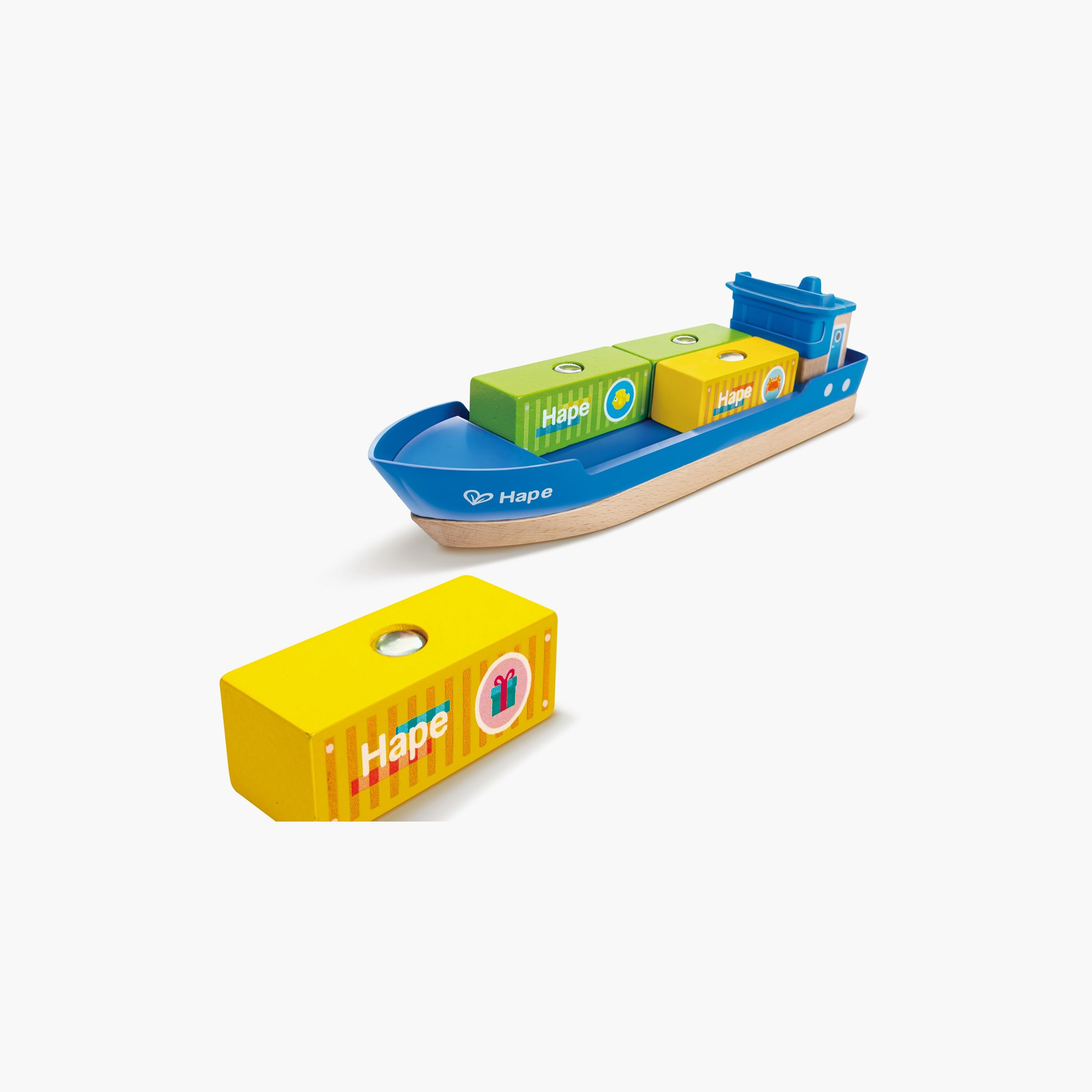 Hape 38-Piece Sea & Rail Cargo Transport Train & Railway Set-toys-buildingblocks-constructionsets-image-2