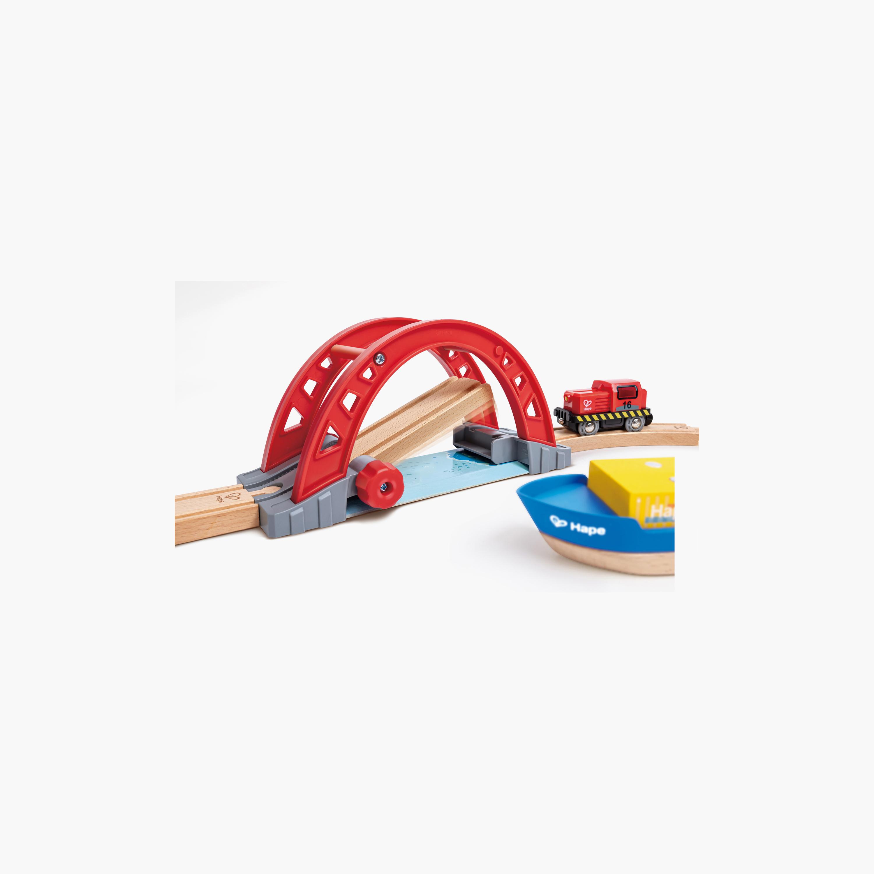 Hape 38-Piece Sea & Rail Cargo Transport Train & Railway Set-toys-buildingblocks-constructionsets-image-5