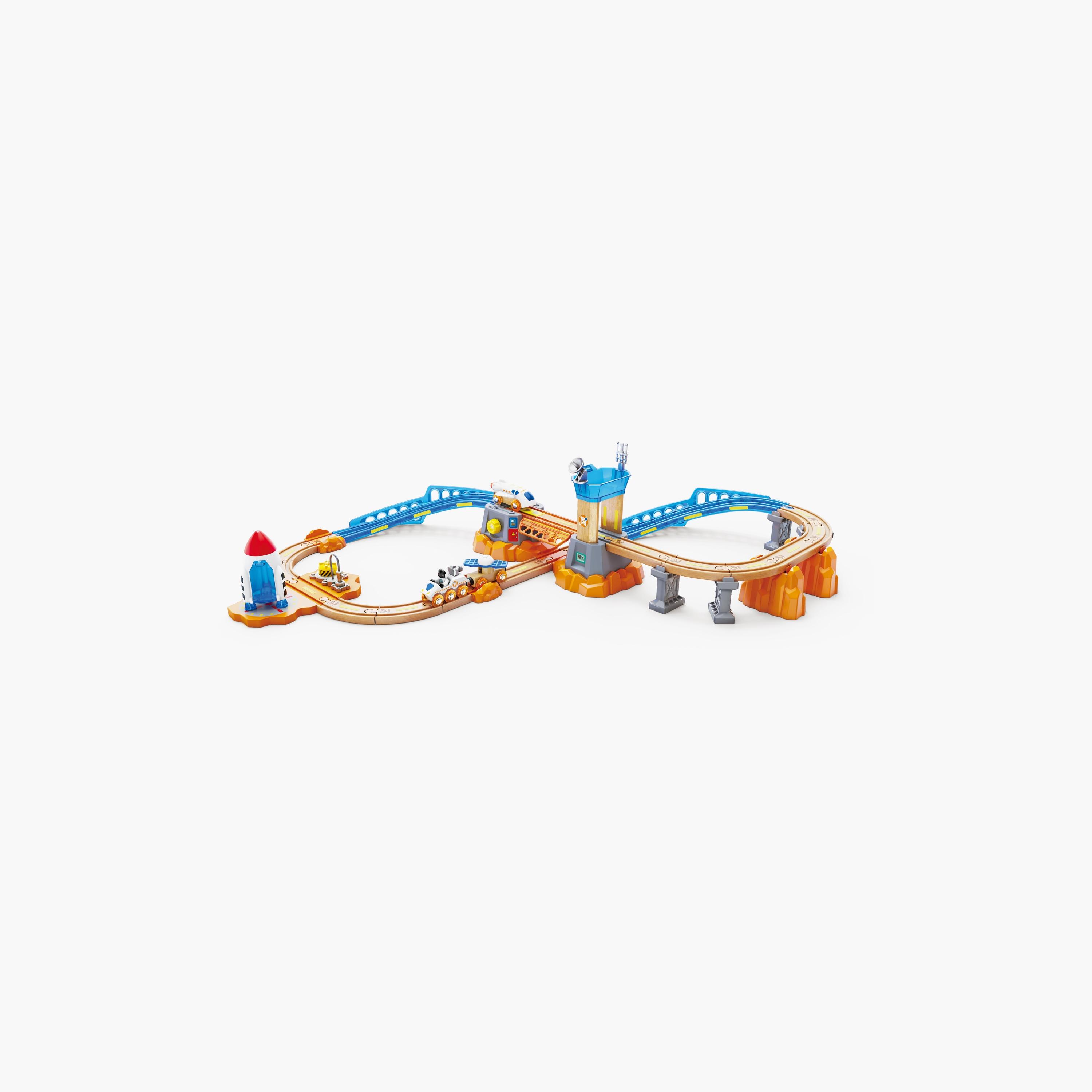 Hape 34-Piece Mars Mission Launch Glow in the Dark Railway Trainset-toys-buildingblocks-constructionsets-image-1