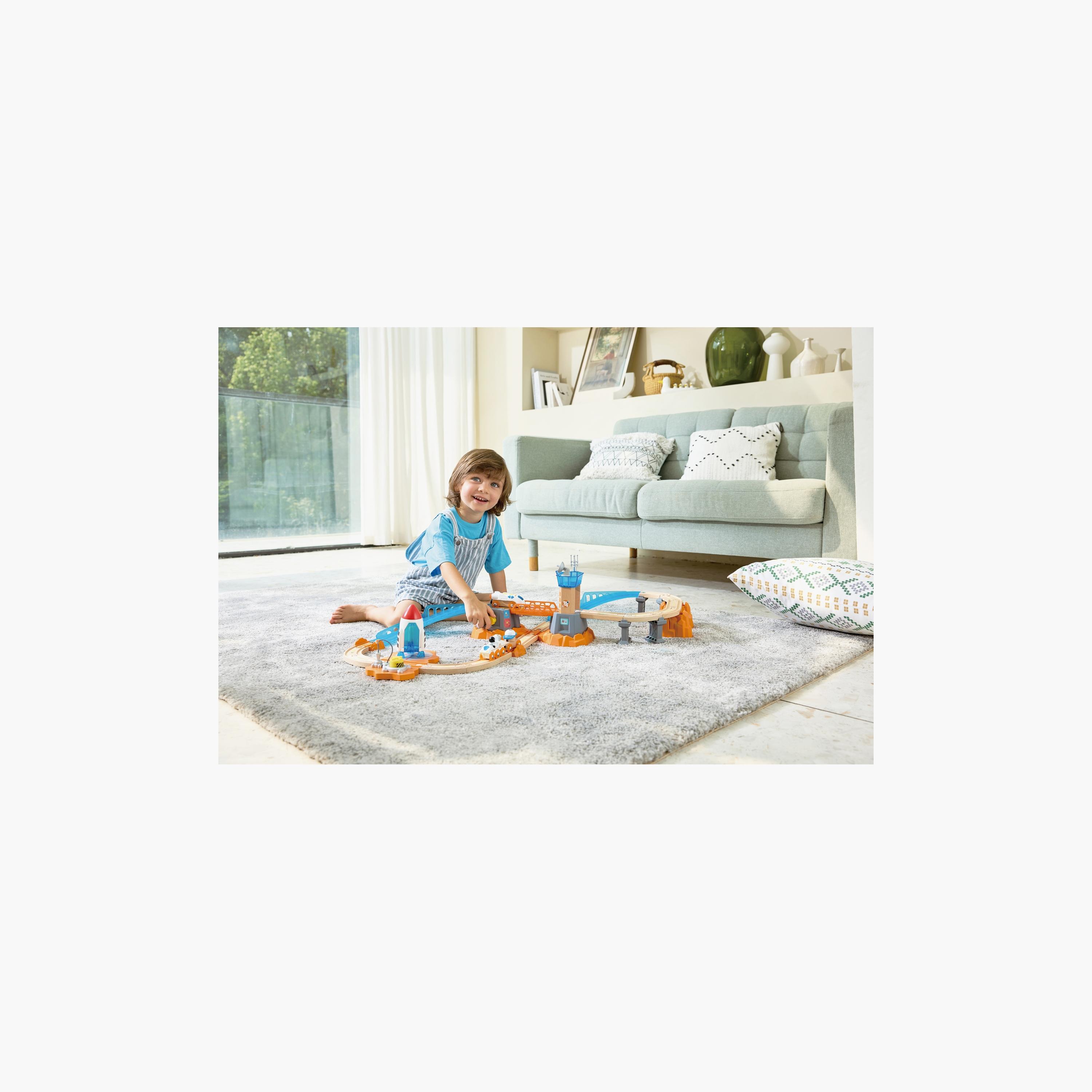 Hape 34-Piece Mars Mission Launch Glow in the Dark Railway Trainset-toys-buildingblocks-constructionsets-image-3