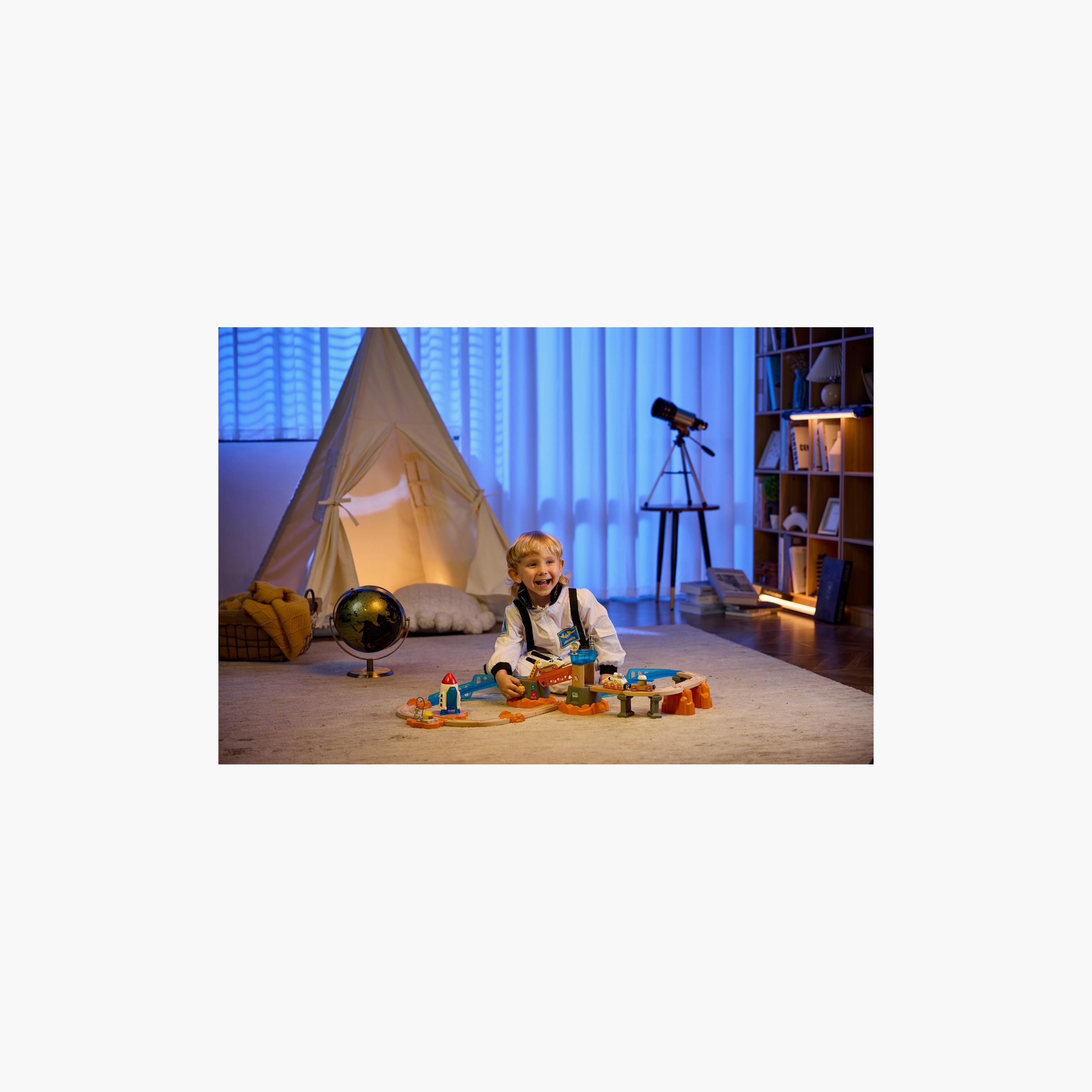 Hape 34-Piece Mars Mission Launch Glow in the Dark Railway Trainset-toys-buildingblocks-constructionsets-image-5