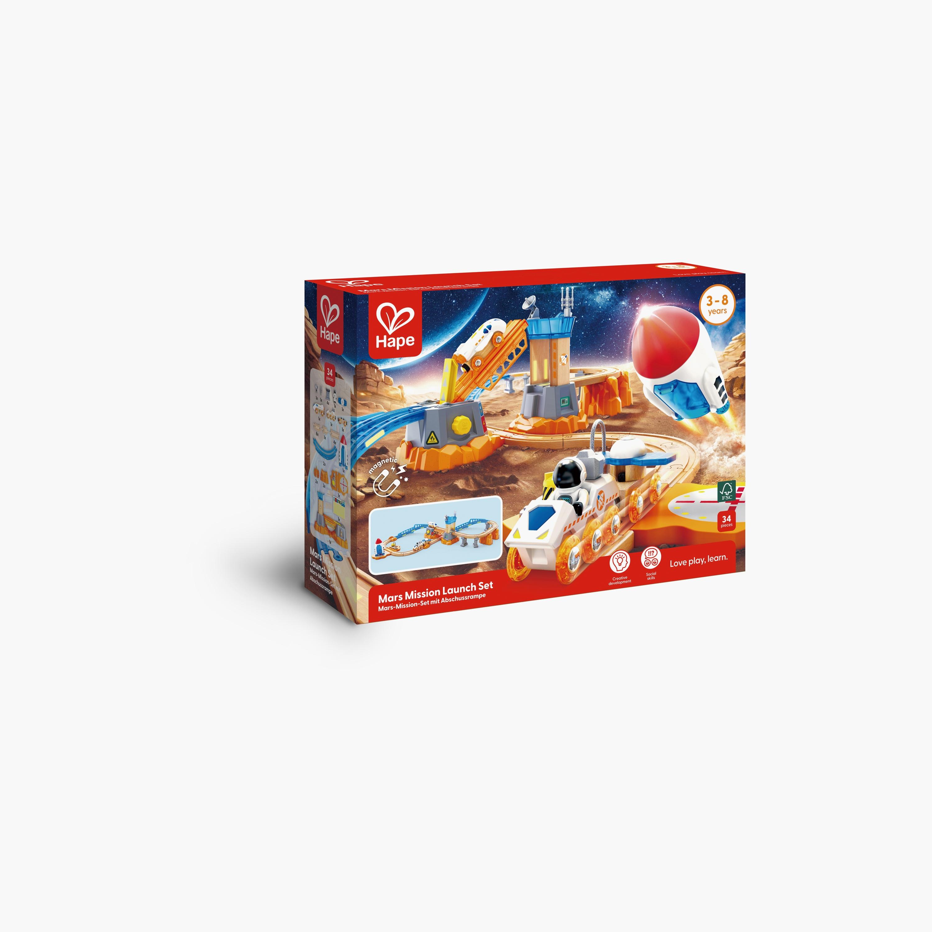 Hape 34-Piece Mars Mission Launch Glow in the Dark Railway Trainset-toys-buildingblocks-constructionsets-image-7