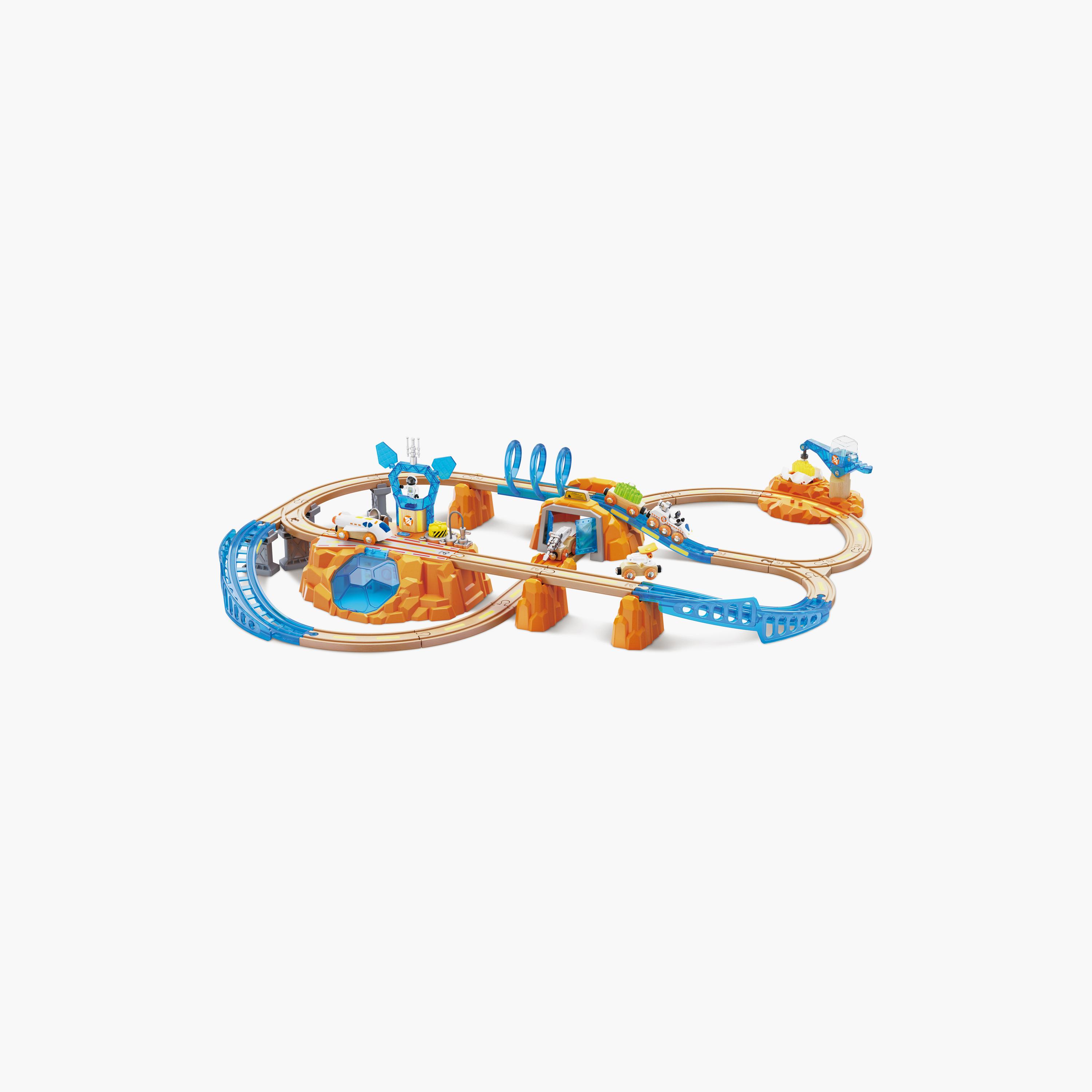 Hape 48-Piece Mars Exploration Glow in the Dark Railway Trainset-toys-buildingblocks-constructionsets-image-1