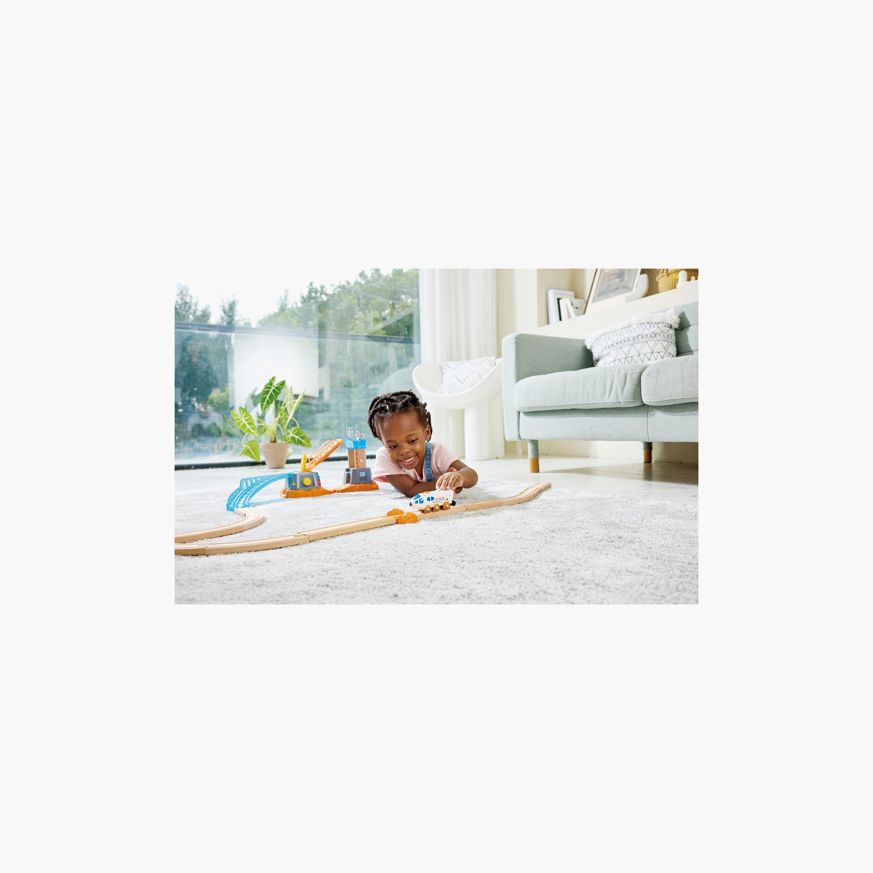 Hape 2-In-1 Space Shuttle Plane & Train with Light & Sound-toys-buildingblocks-constructionsets-image-2