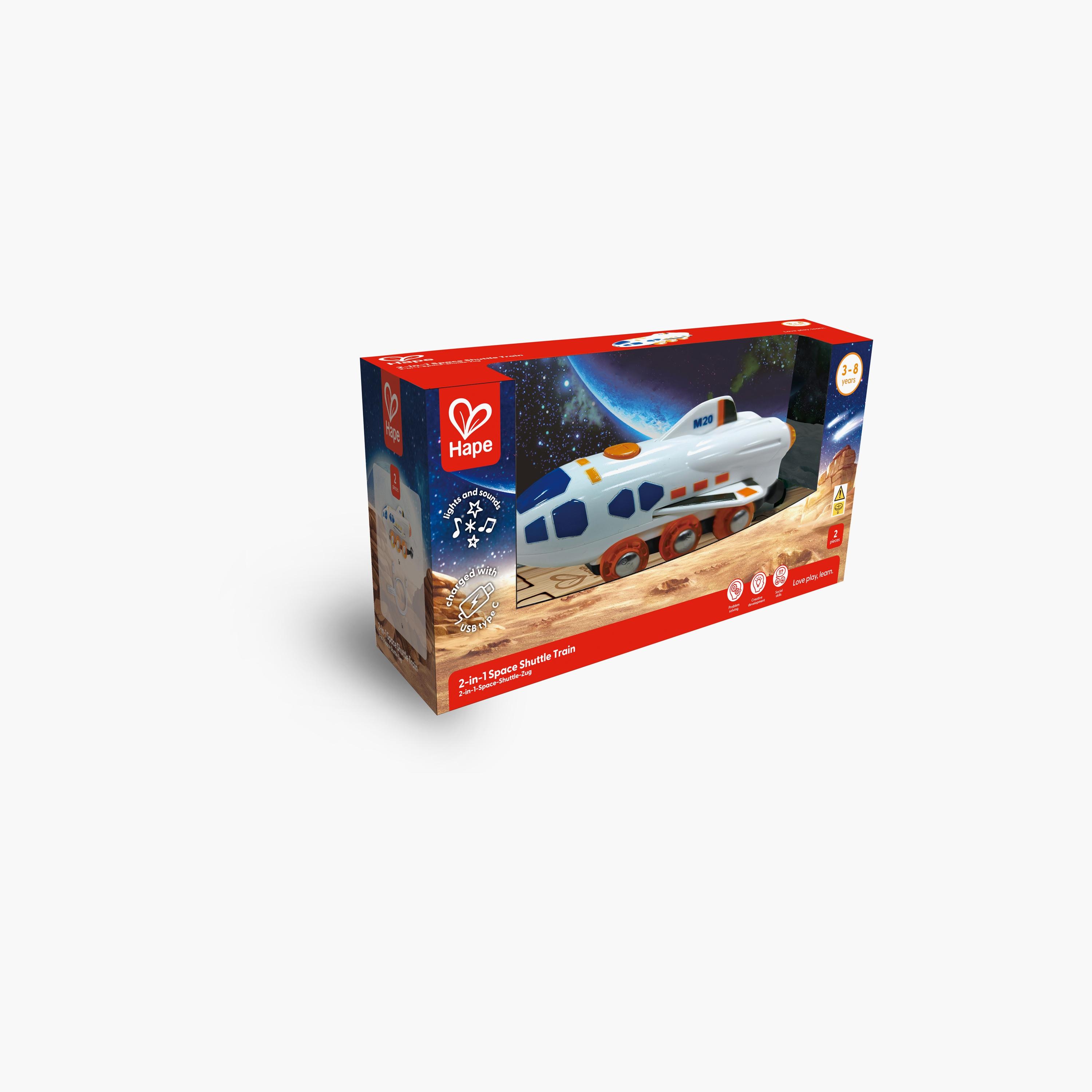 Hape 2-In-1 Space Shuttle Plane & Train with Light & Sound-toys-buildingblocks-constructionsets-image-3
