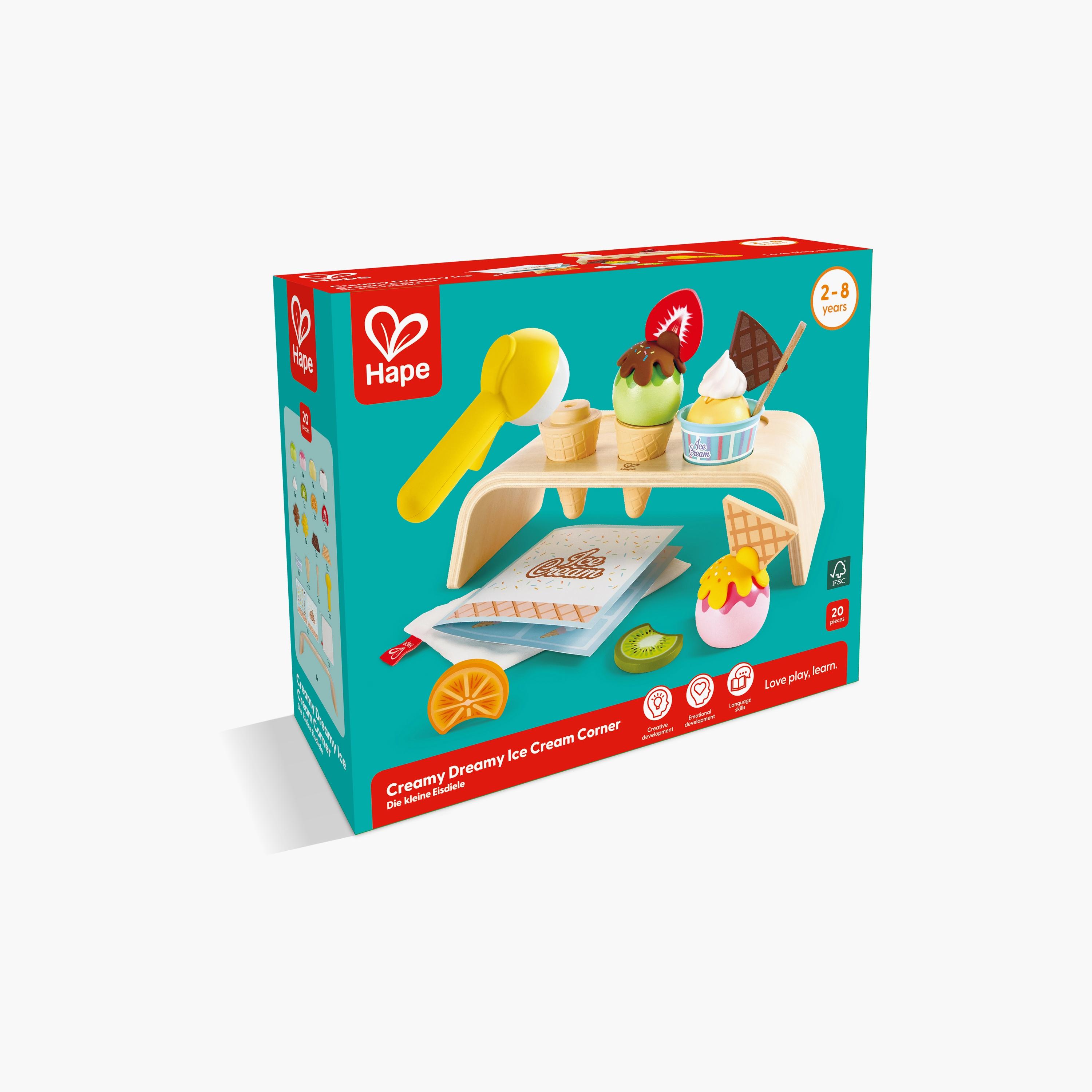 Hape 20-Piece Stackable Wooden Ice Cream Set & Accessories-toys-roleplay-playfoods-image-5