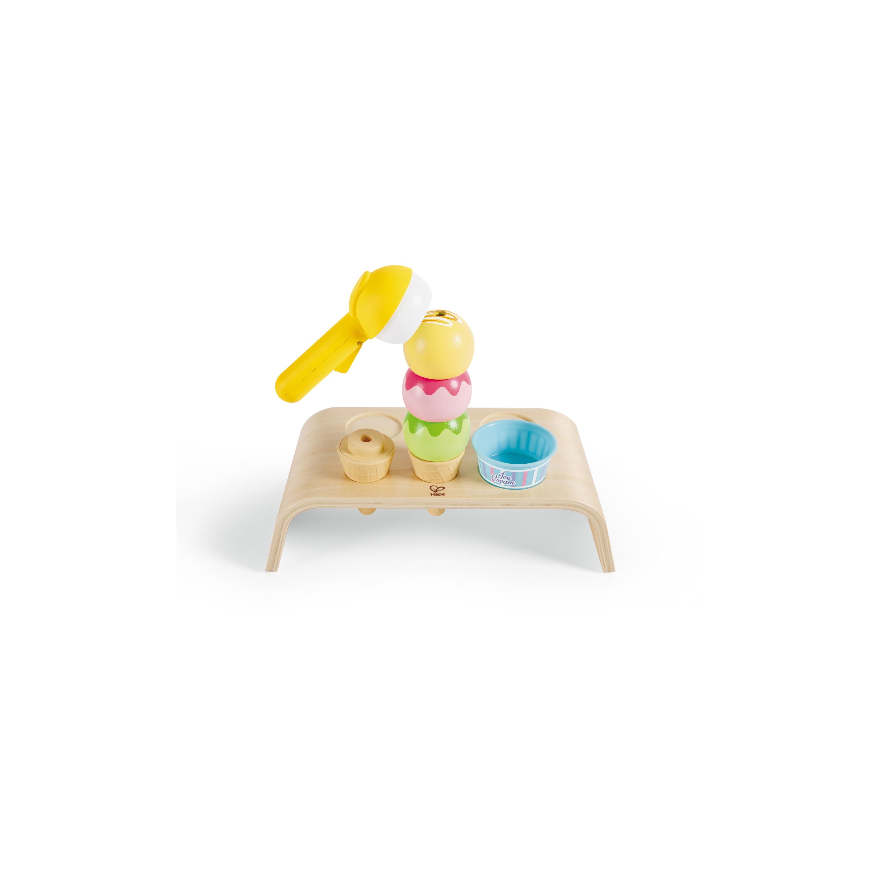 Hape 20-Piece Stackable Wooden Ice Cream Set & Accessories-toys-roleplay-playfoods-image-8