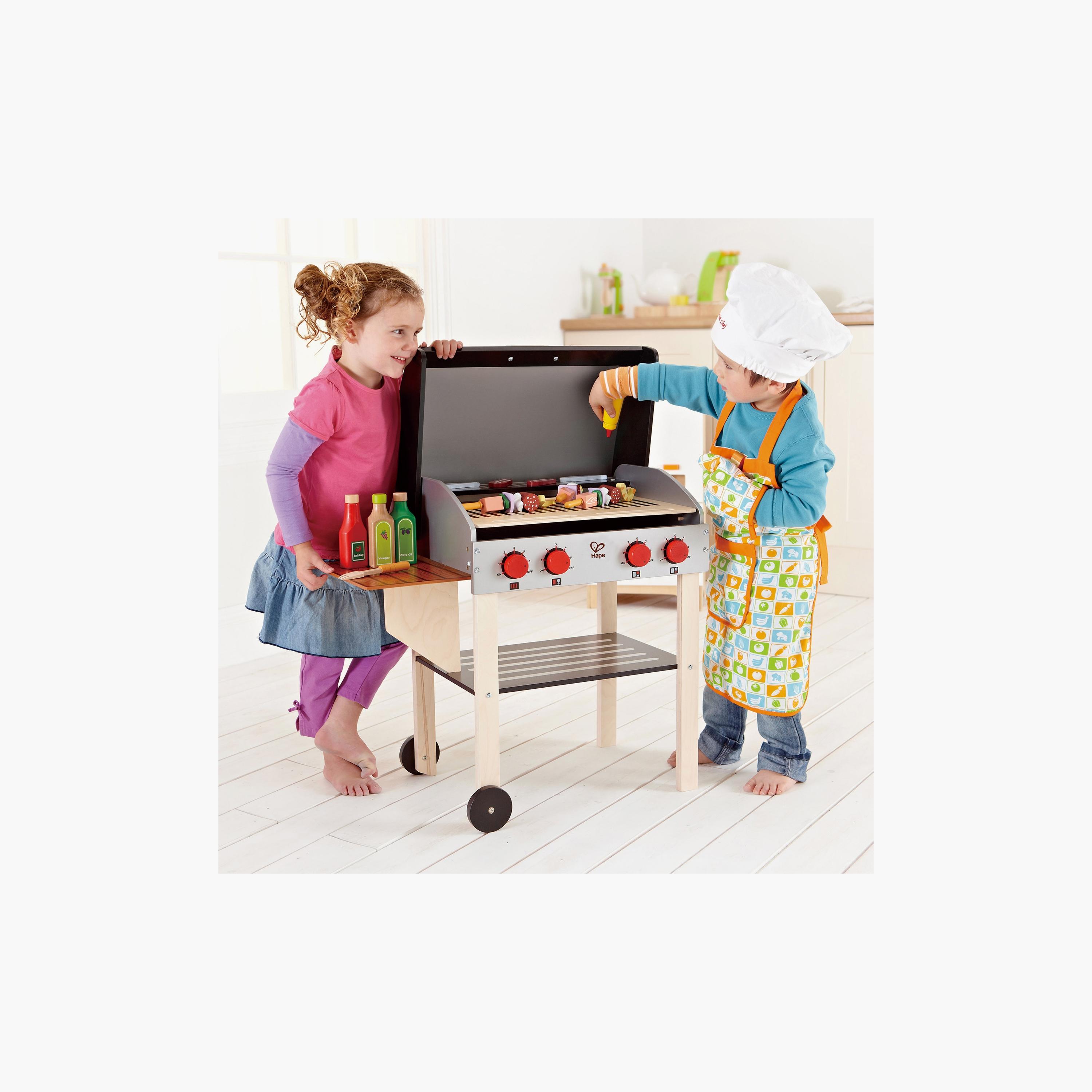 Hape Wooden Gourmet Grill with 22-Piece Food BBQ Kitchen Playset-toys-roleplay-playfoods-image-2