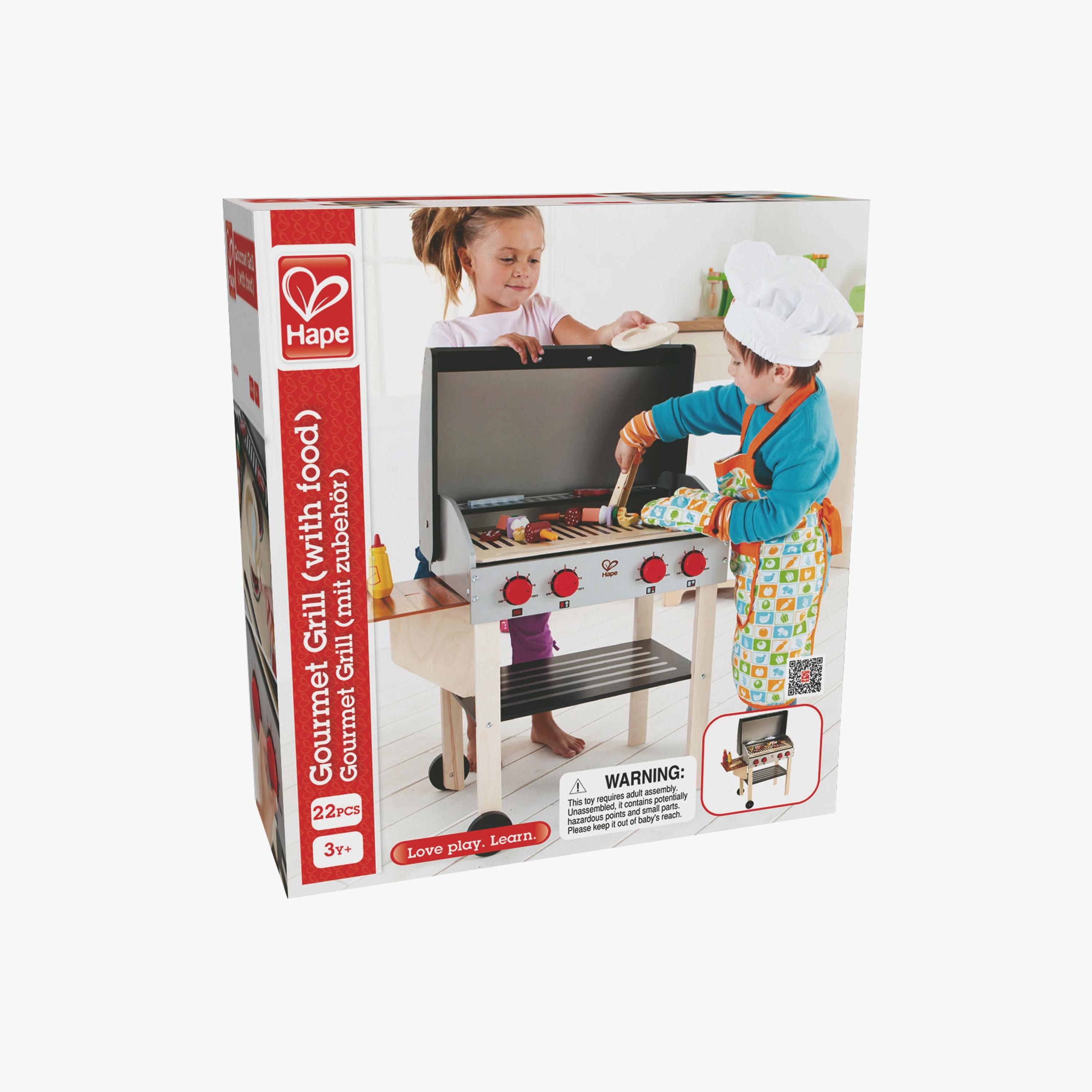 Hape Wooden Gourmet Grill with 22-Piece Food BBQ Kitchen Playset-toys-roleplay-playfoods-image-7