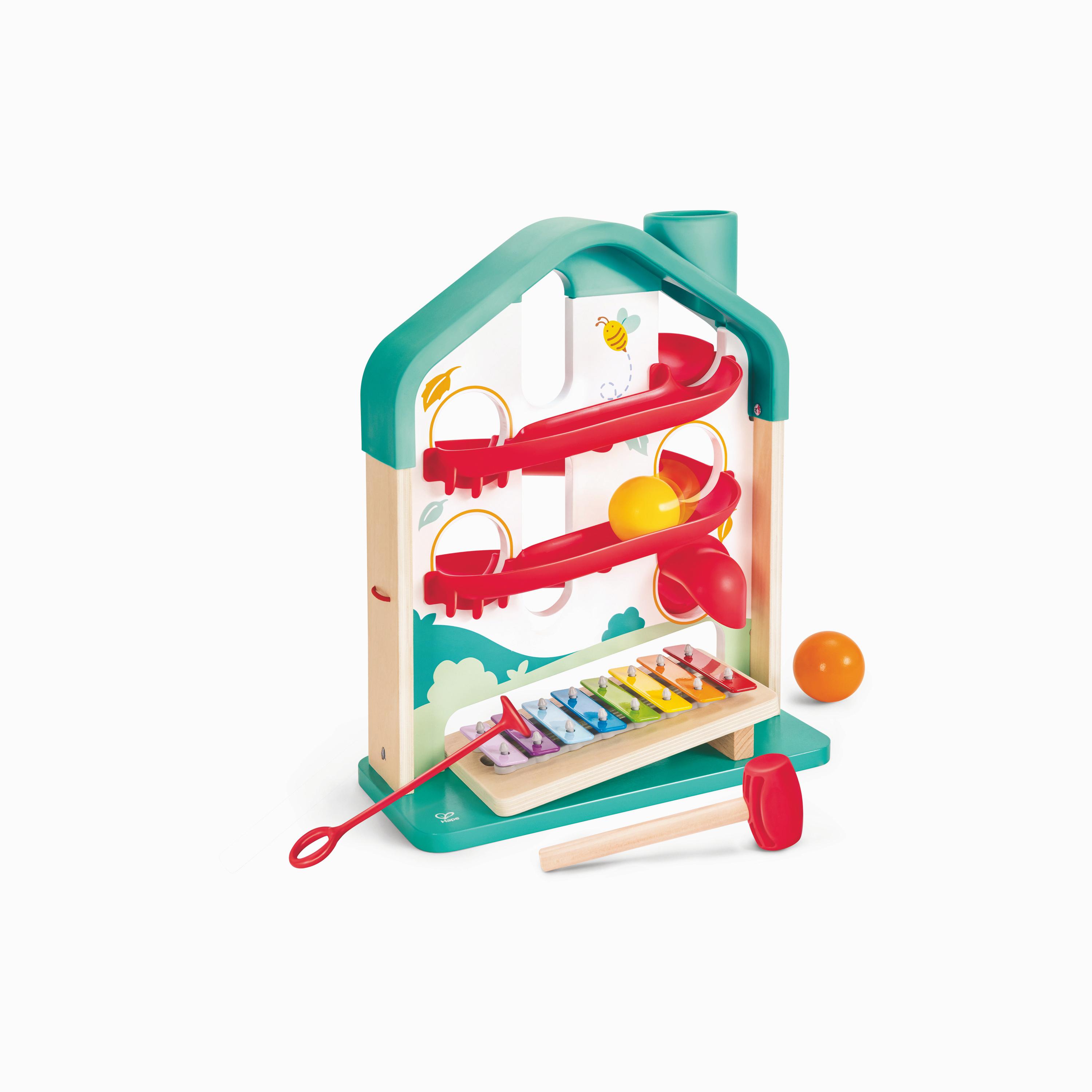 Hape 6-Piece Wooden Melody Mansion Ball Run-toys-babyandtoddlertoys-lightsandmusicaltoys-image-1