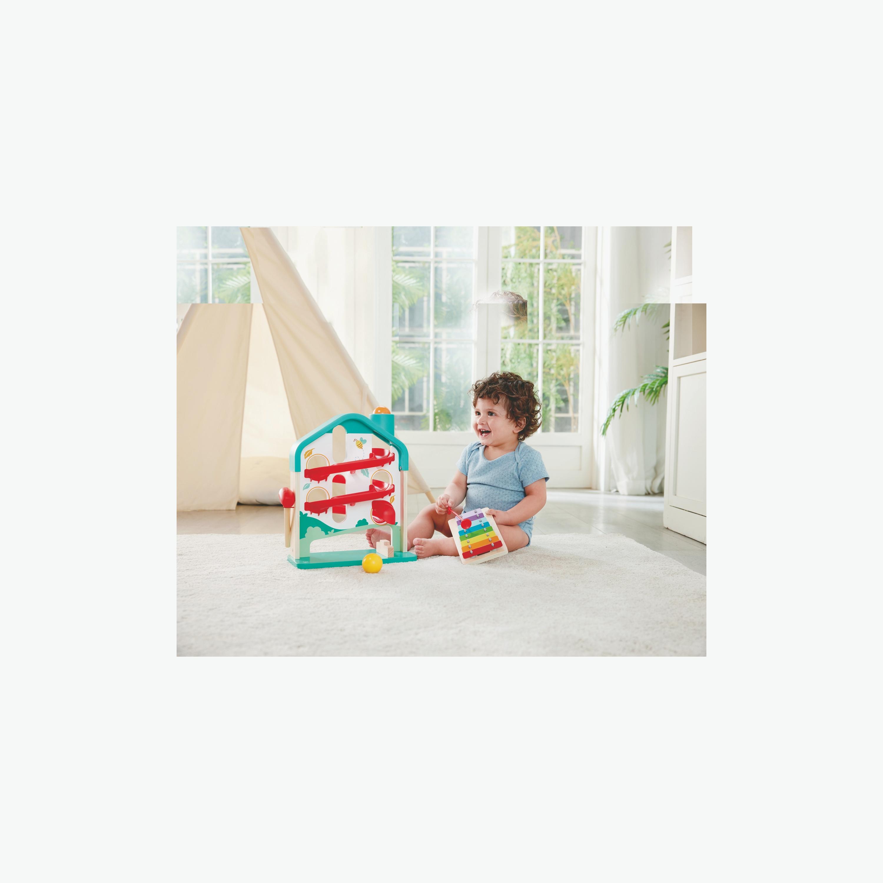 Hape 6-Piece Wooden Melody Mansion Ball Run-toys-babyandtoddlertoys-lightsandmusicaltoys-image-4