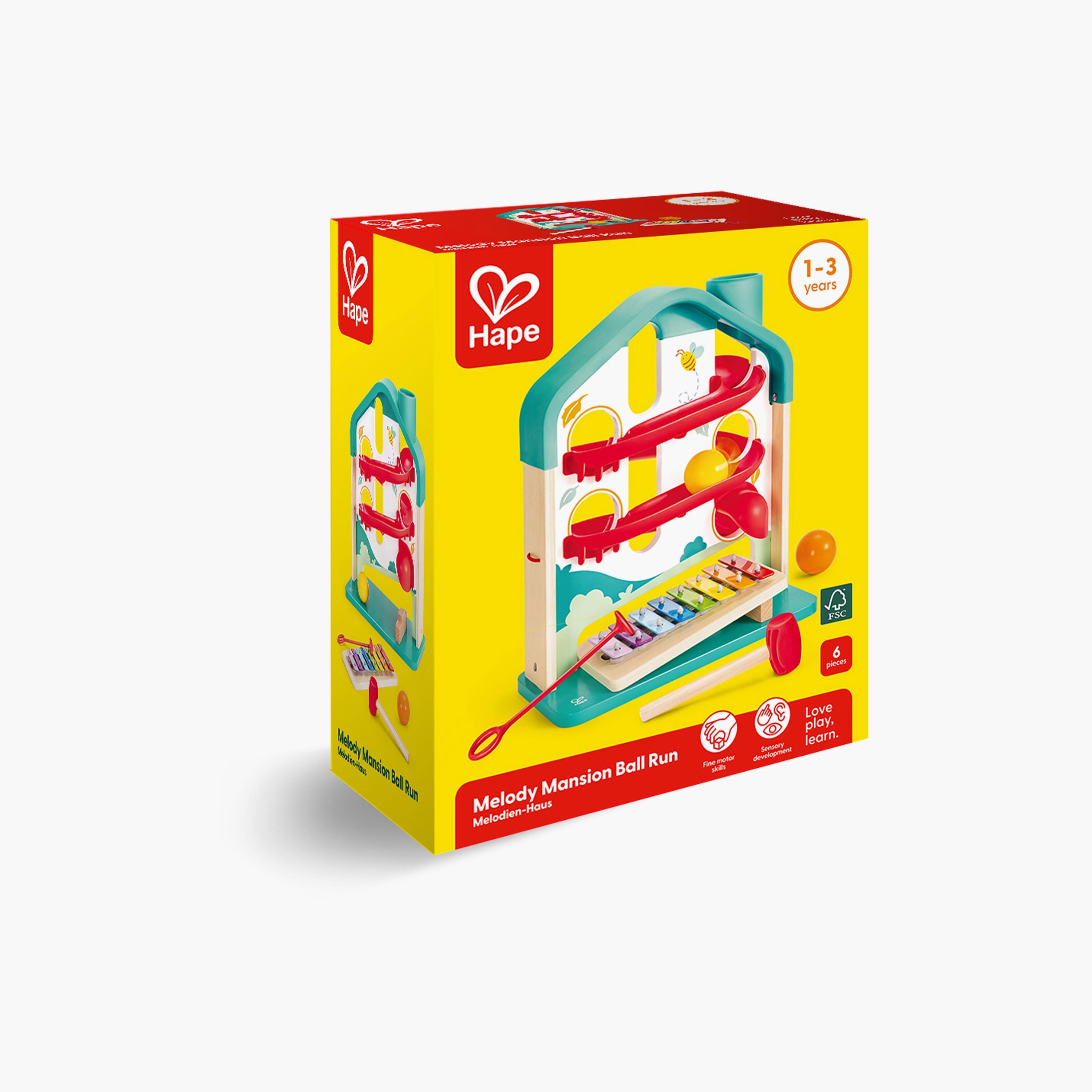 Hape 6-Piece Wooden Melody Mansion Ball Run-toys-babyandtoddlertoys-lightsandmusicaltoys-image-6