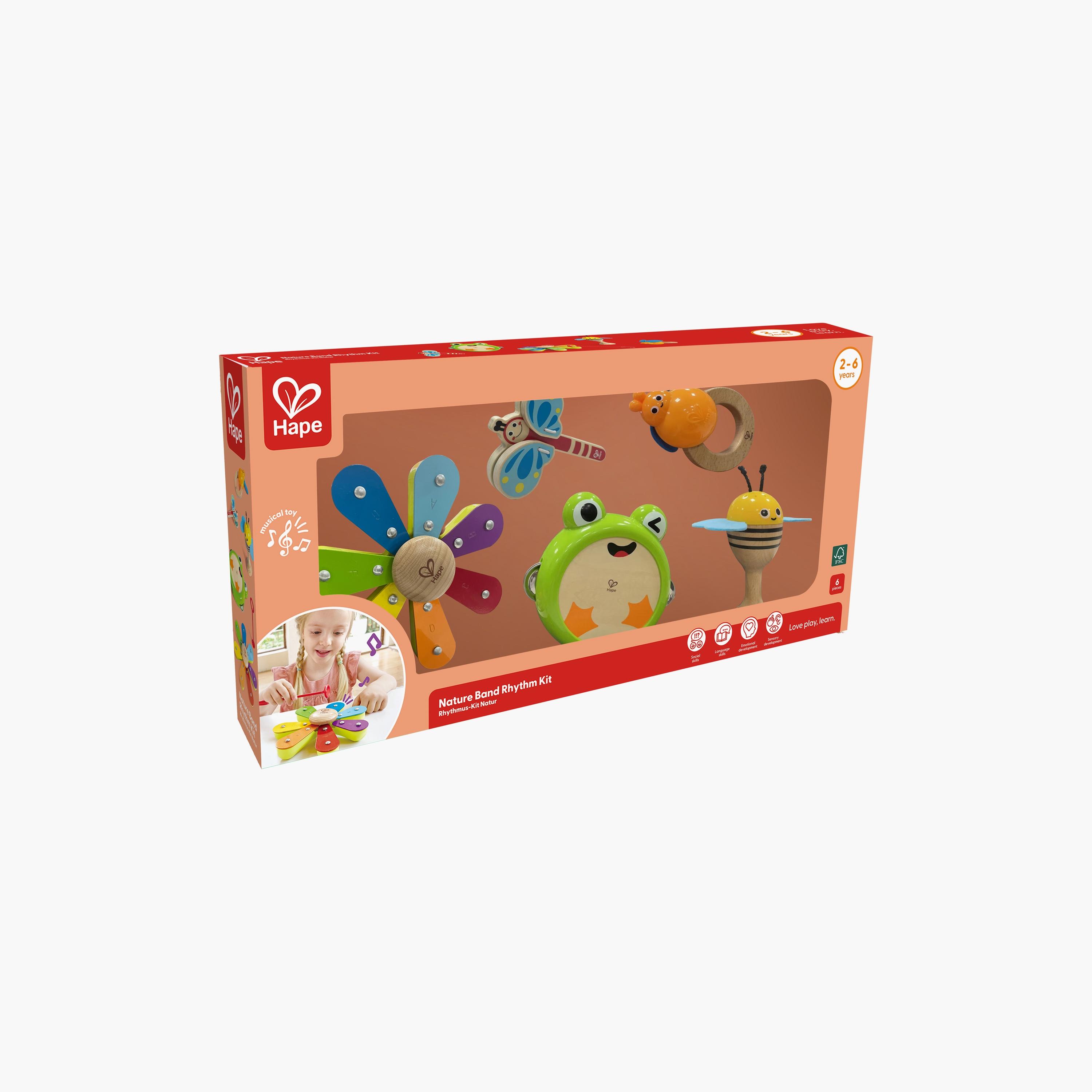 مجموعة ألعاب موسيقية خشبية من هيب مكونة من 6 قطع مع إيقاعات طبيعية-toys-babyandtoddlertoys-lightsandmusicaltoys-image-8