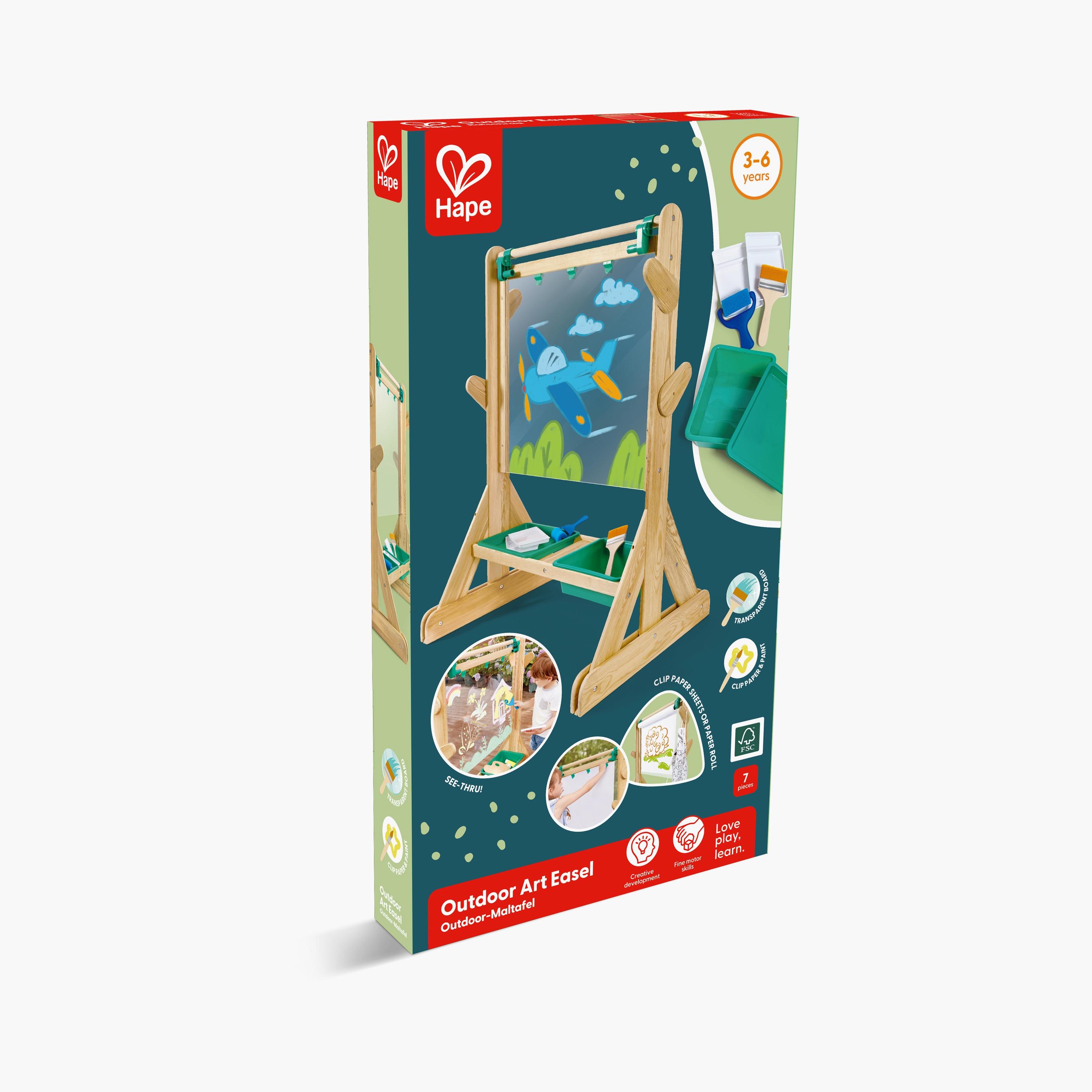 Hape Wooden Double-sided Outdoor Art Easel with Accessories-school-artsandcrafts-image-2