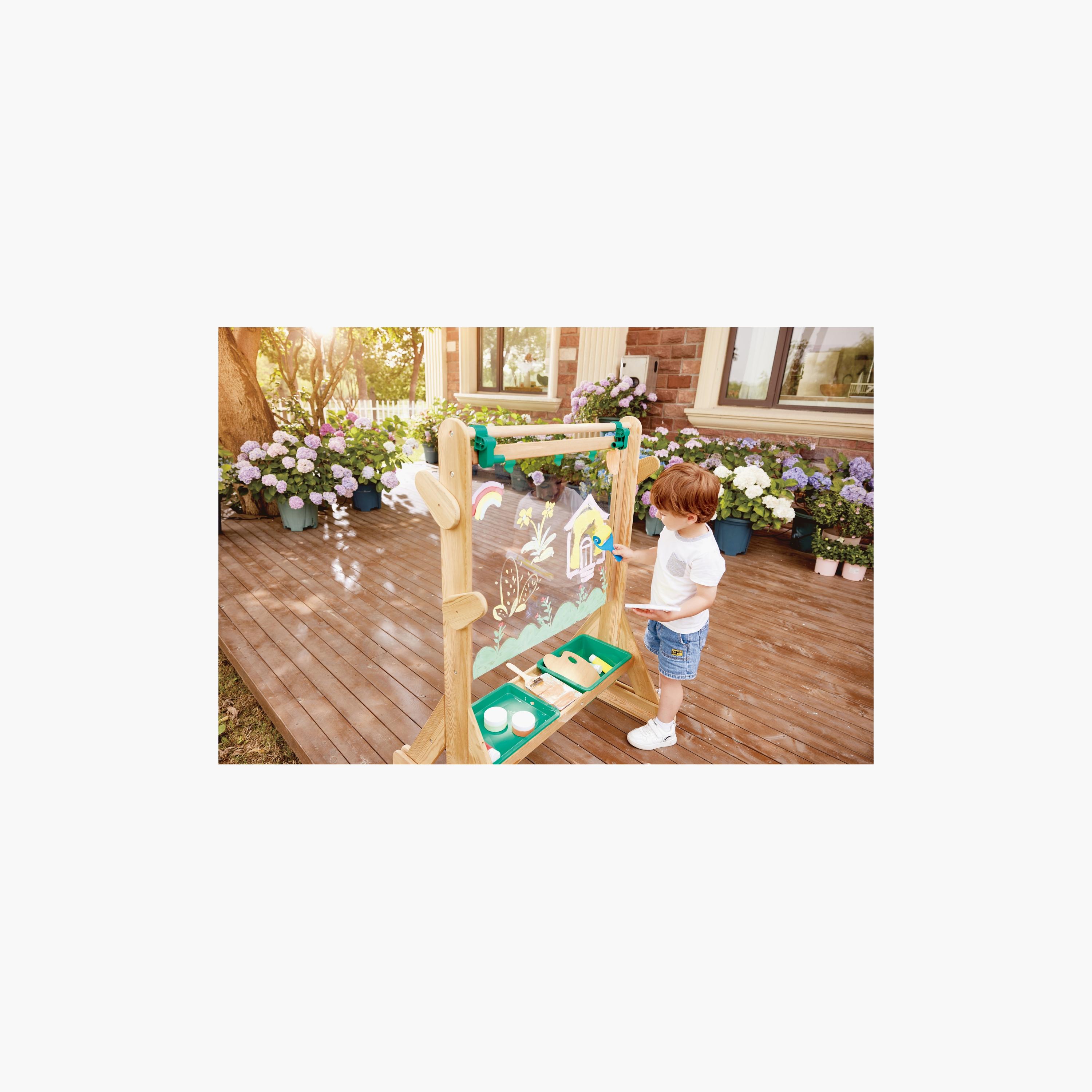 Hape Wooden Double-sided Outdoor Art Easel with Accessories-school-artsandcrafts-image-3