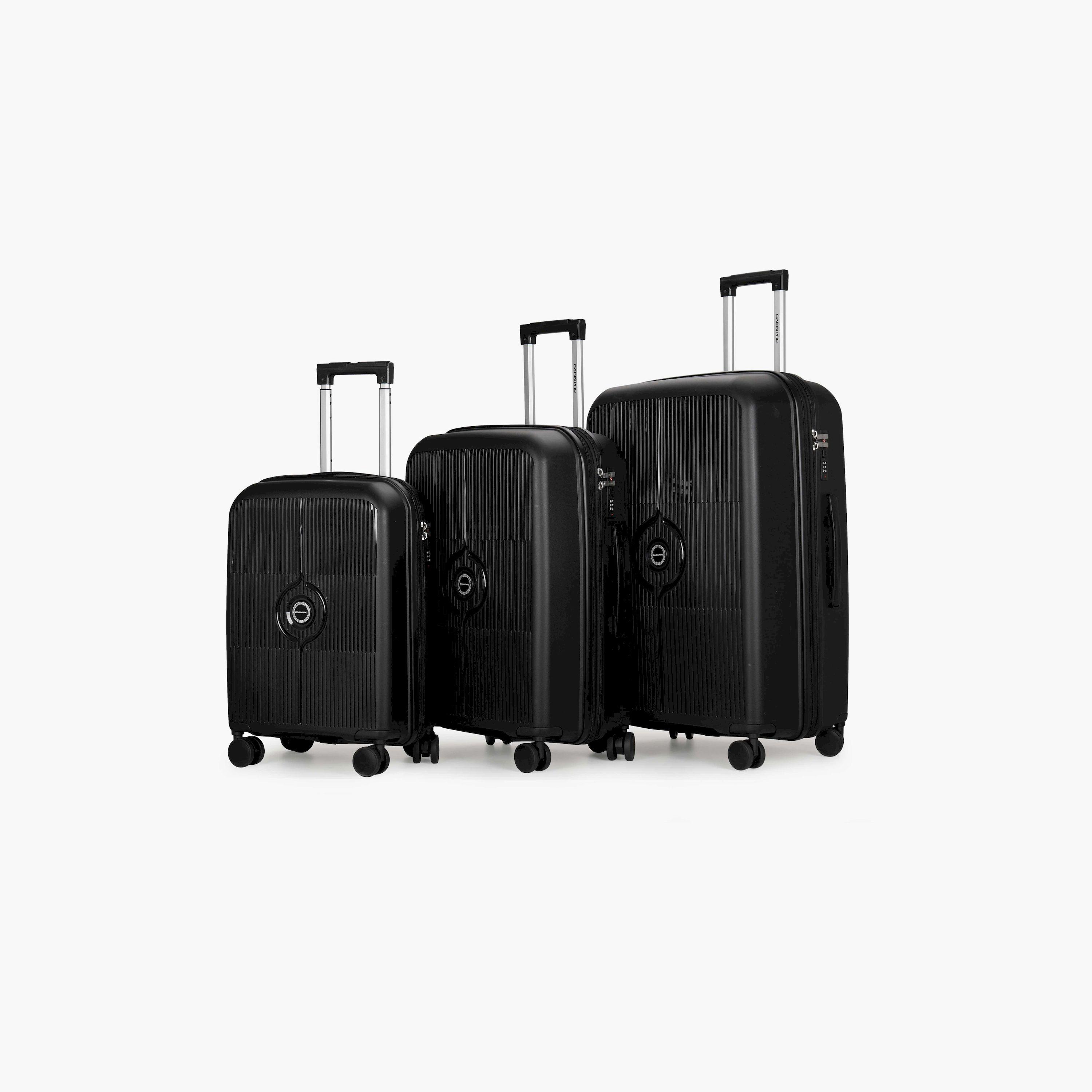 CabinPro Set of 3 Polypropylene Hard Sided 4-Wheeler Spinner Trolley Bag with Combination Lock | CP003-3-travel-luggagesandbags-luggage-image-1