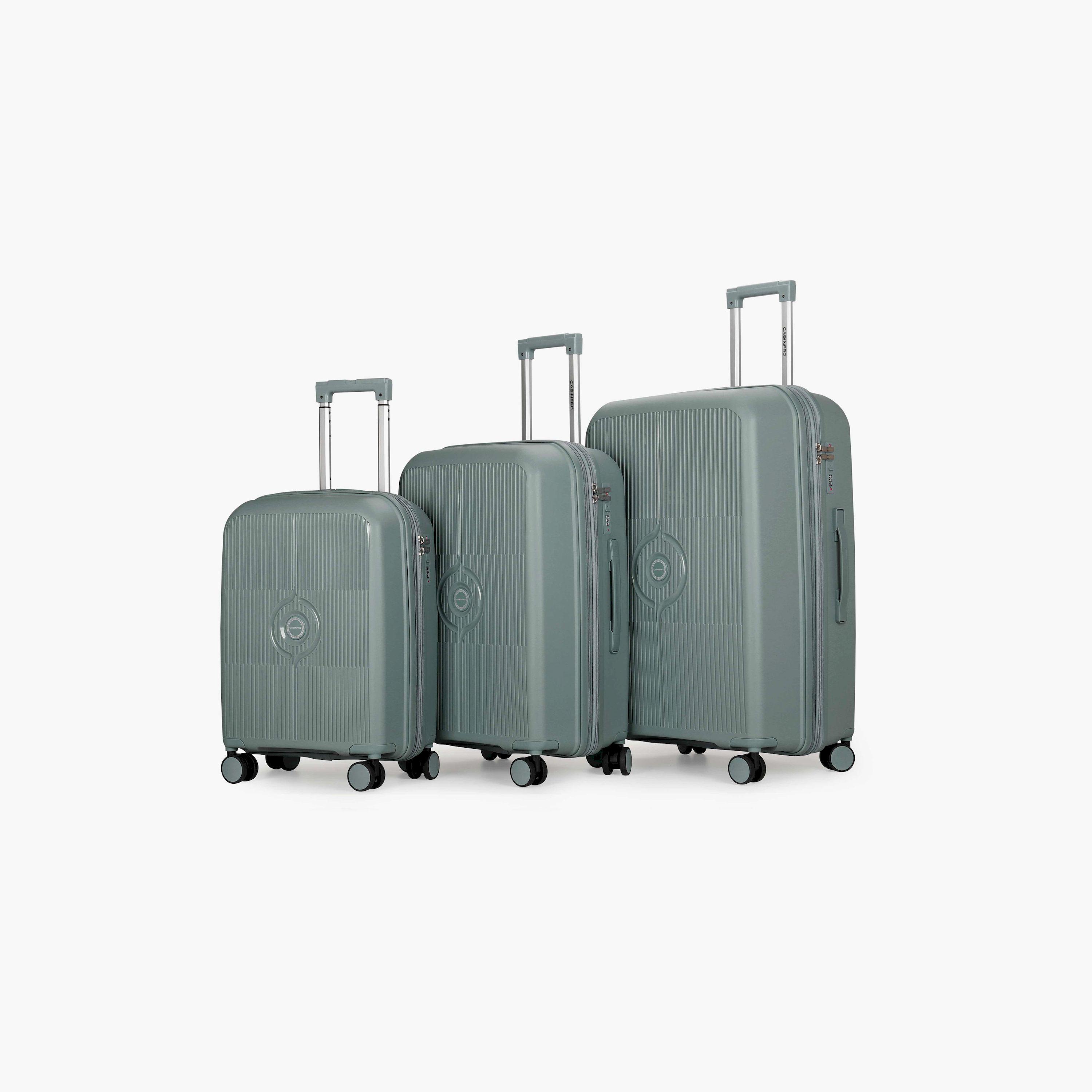 CabinPro Set of 3 Polypropylene Hard Sided 4-Wheeler Spinner Trolley Bag with Combination Lock | CP003-3-travel-luggagesandbags-luggage-image-1
