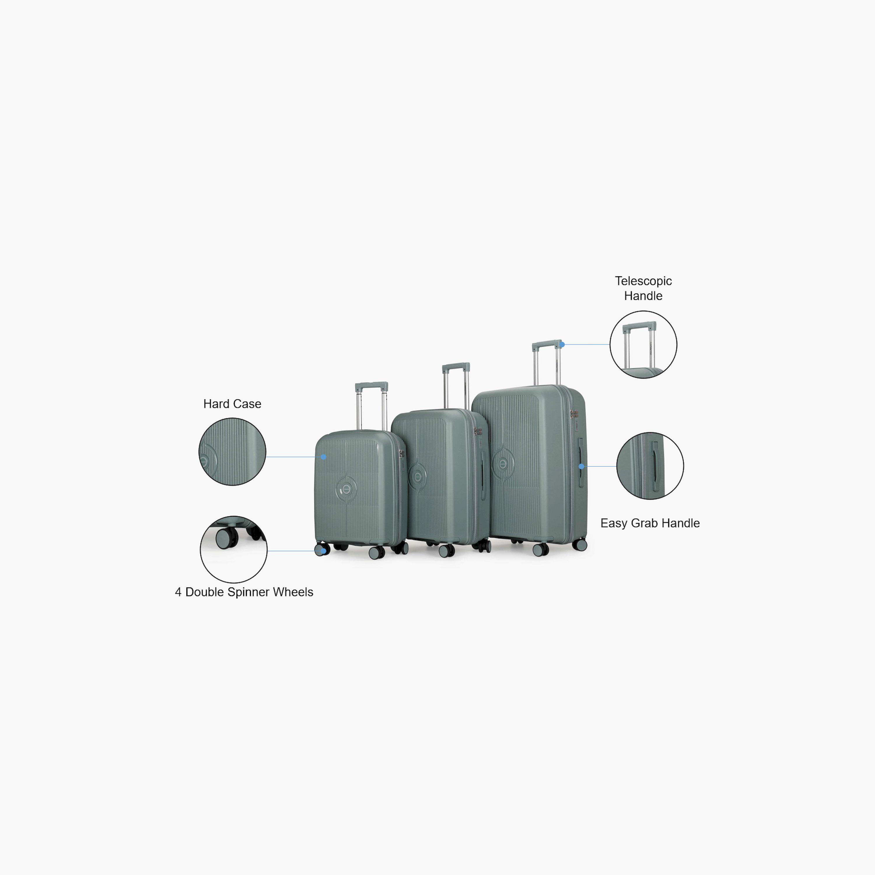 CabinPro Set of 3 Polypropylene Hard Sided 4-Wheeler Spinner Trolley Bag with Combination Lock | CP003-3-travel-luggagesandbags-luggage-image-2