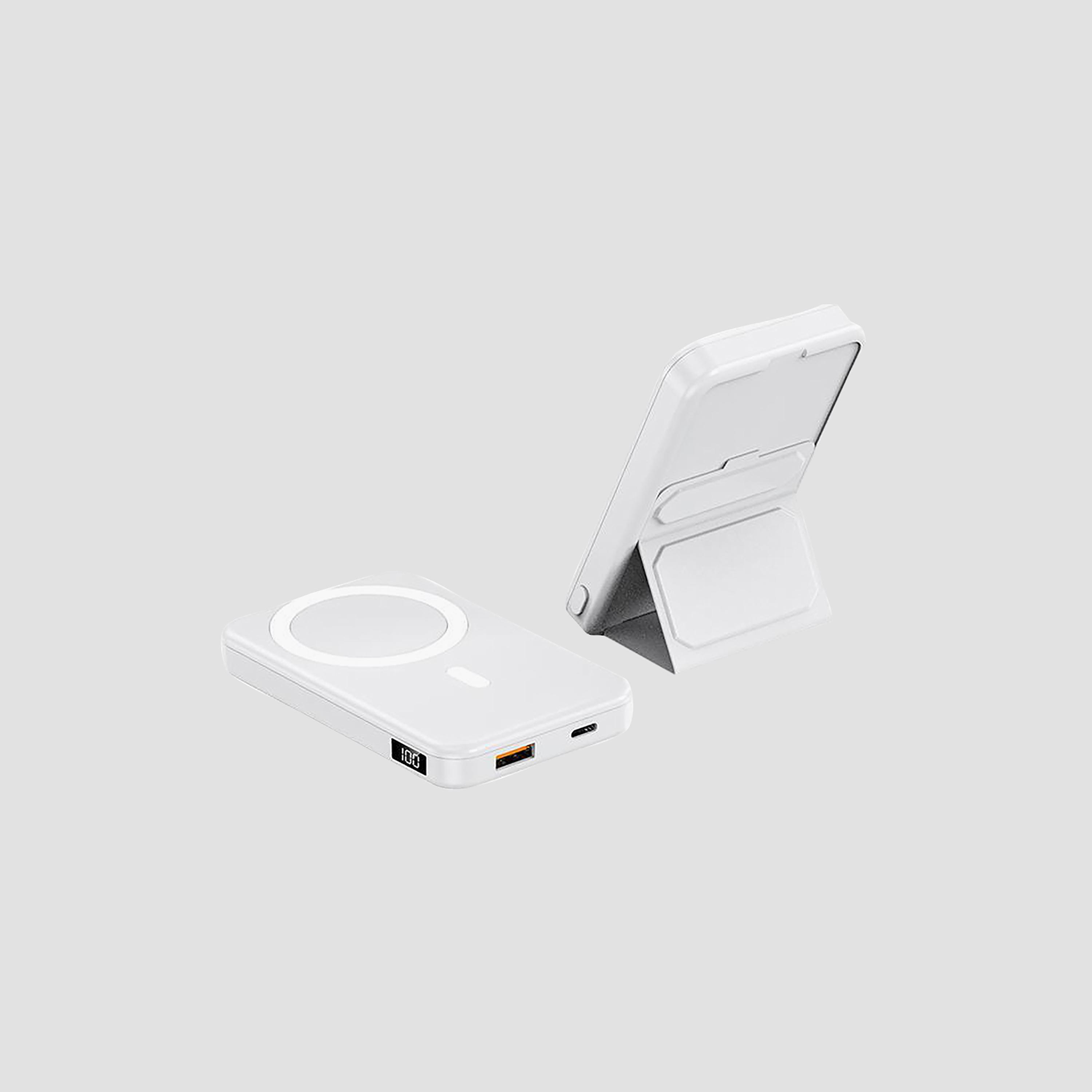 Max & Max Compact Magsafe 10000Mah 22.5W Power Bank With Foldable Stand White | MXMWPB22-W-electronics-accessories-mobileaccesories-image-1