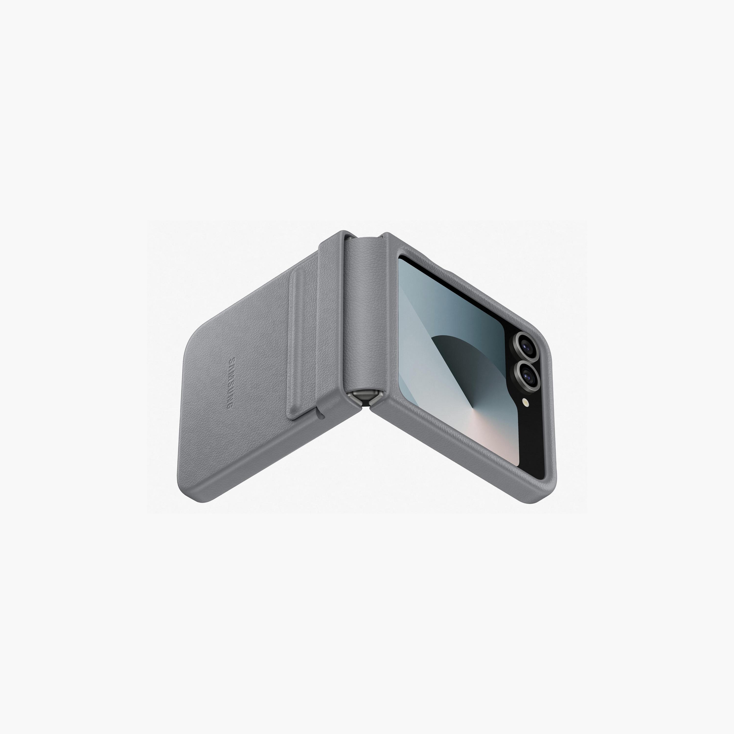 غطاء جلدي نباتي قابل للطي لهاتف سامسونج جالاكسي زد فليب 6، رمادي | EF-VF741PJEGWW-electronics-accessories-mobileaccesories-image-2