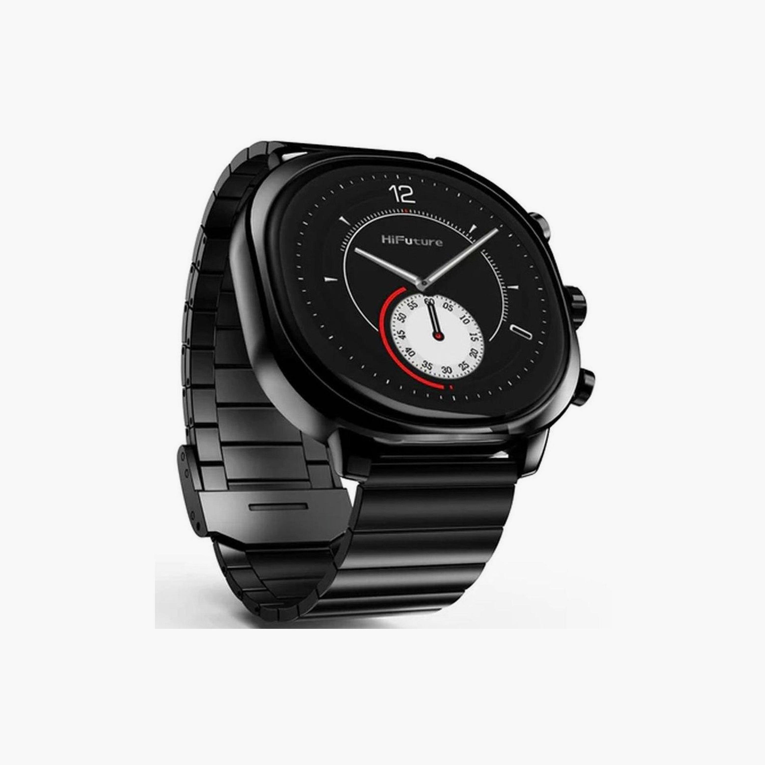 HiFuture Amoled Stainless Steel Wireless Calling Smartwatch Black | AIX-electronics-smartwatches-image-2