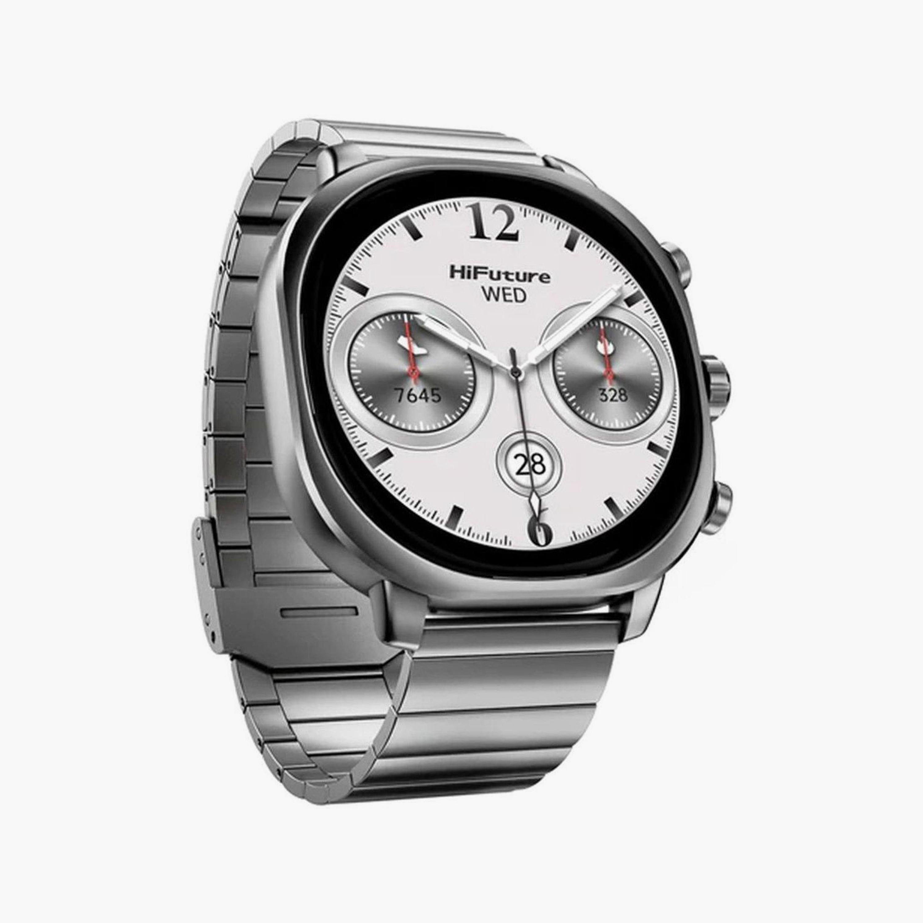 HiFuture Amoled Stainless Steel Wireless Calling Smartwatch Silver | AIX-electronics-smartwatches-image-1