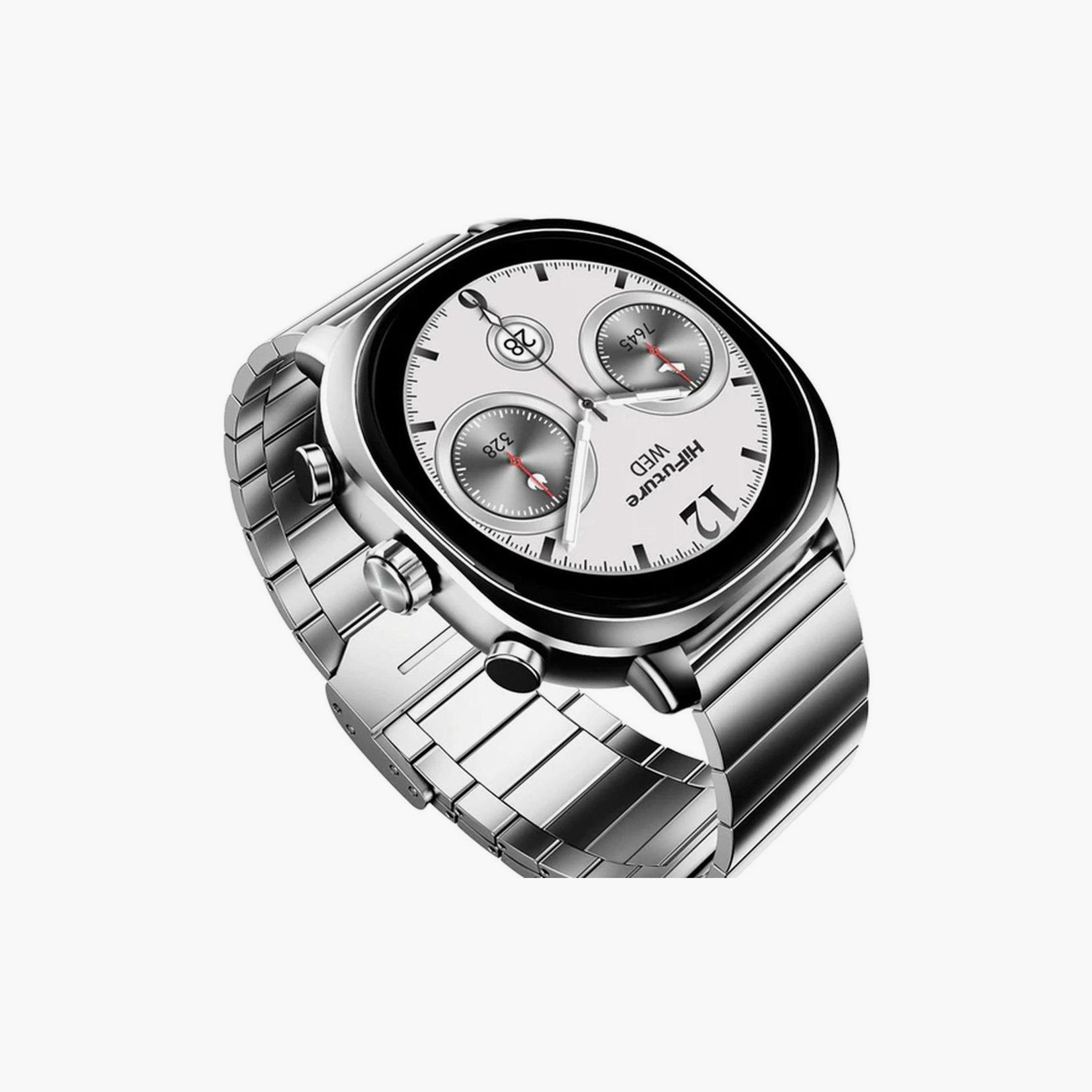 HiFuture Amoled Stainless Steel Wireless Calling Smartwatch Silver | AIX-electronics-smartwatches-image-2