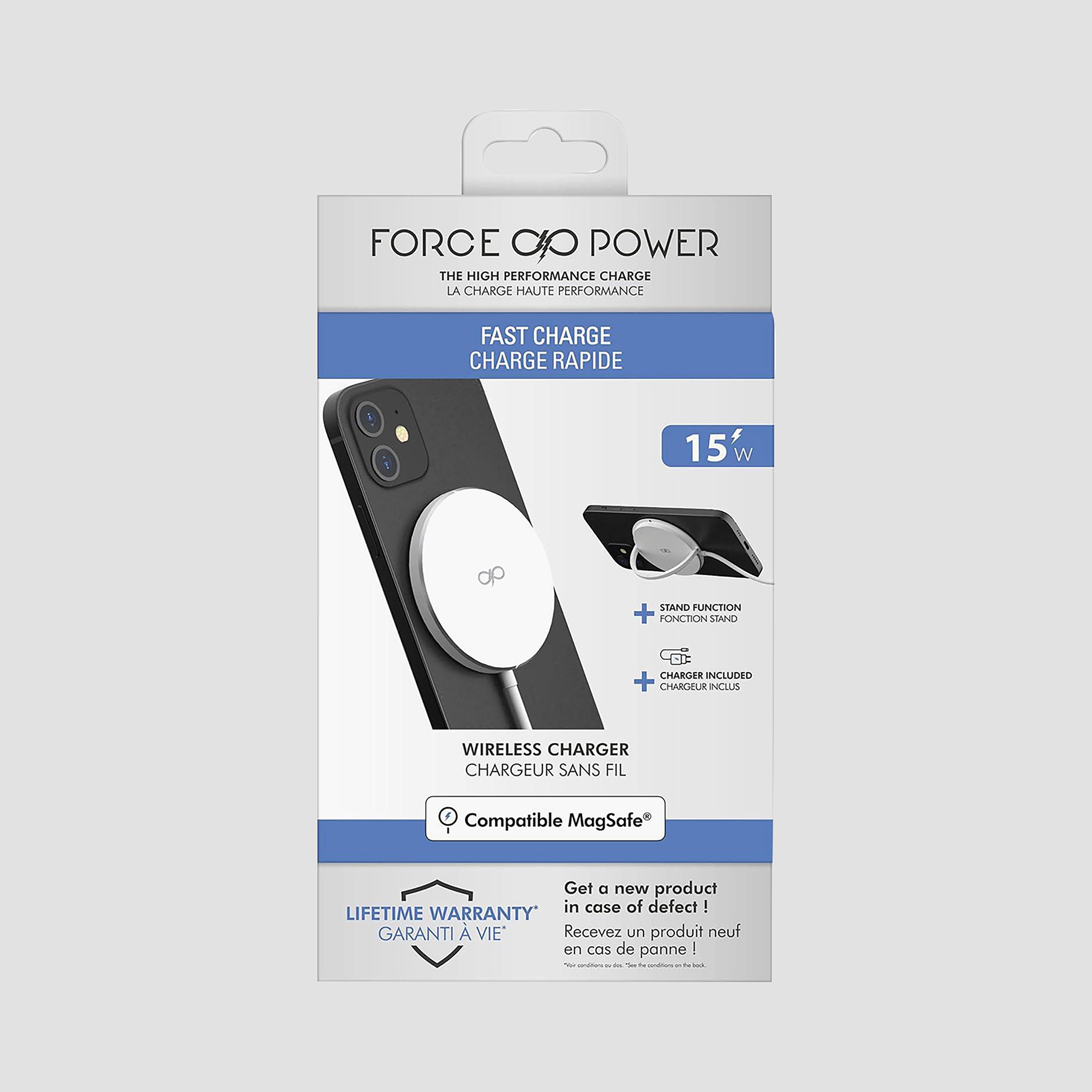 Force Power15W MagSafe Compatible Wireless Charger Stand function White | FPMSINDPAD15WW-electronics-accessories-mobileaccesories-image-1