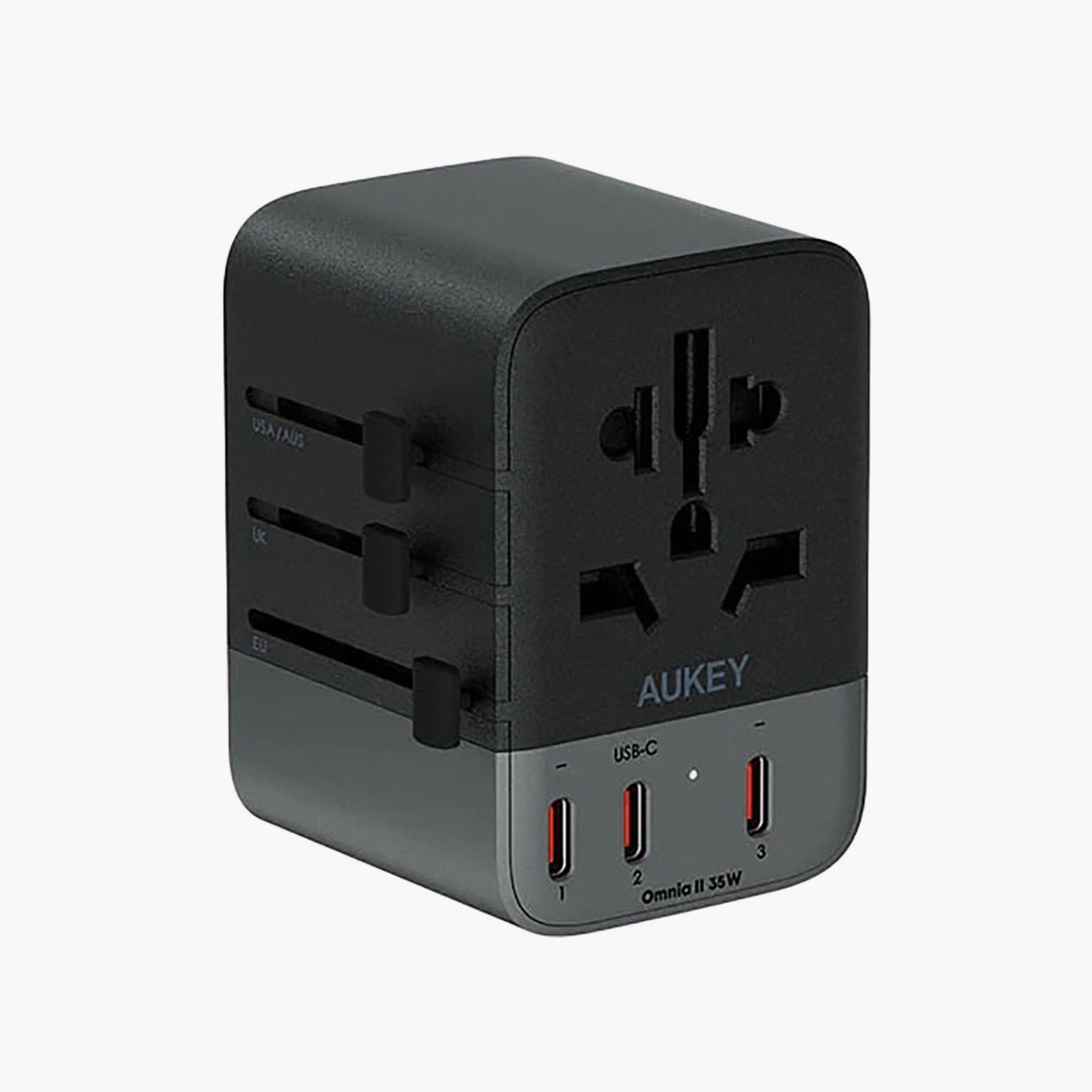 محول سفر عالمي من أوكي بقوة 35 واط، أسود | PA-TA07A-electronics-accessories-mobileaccesories-image-1