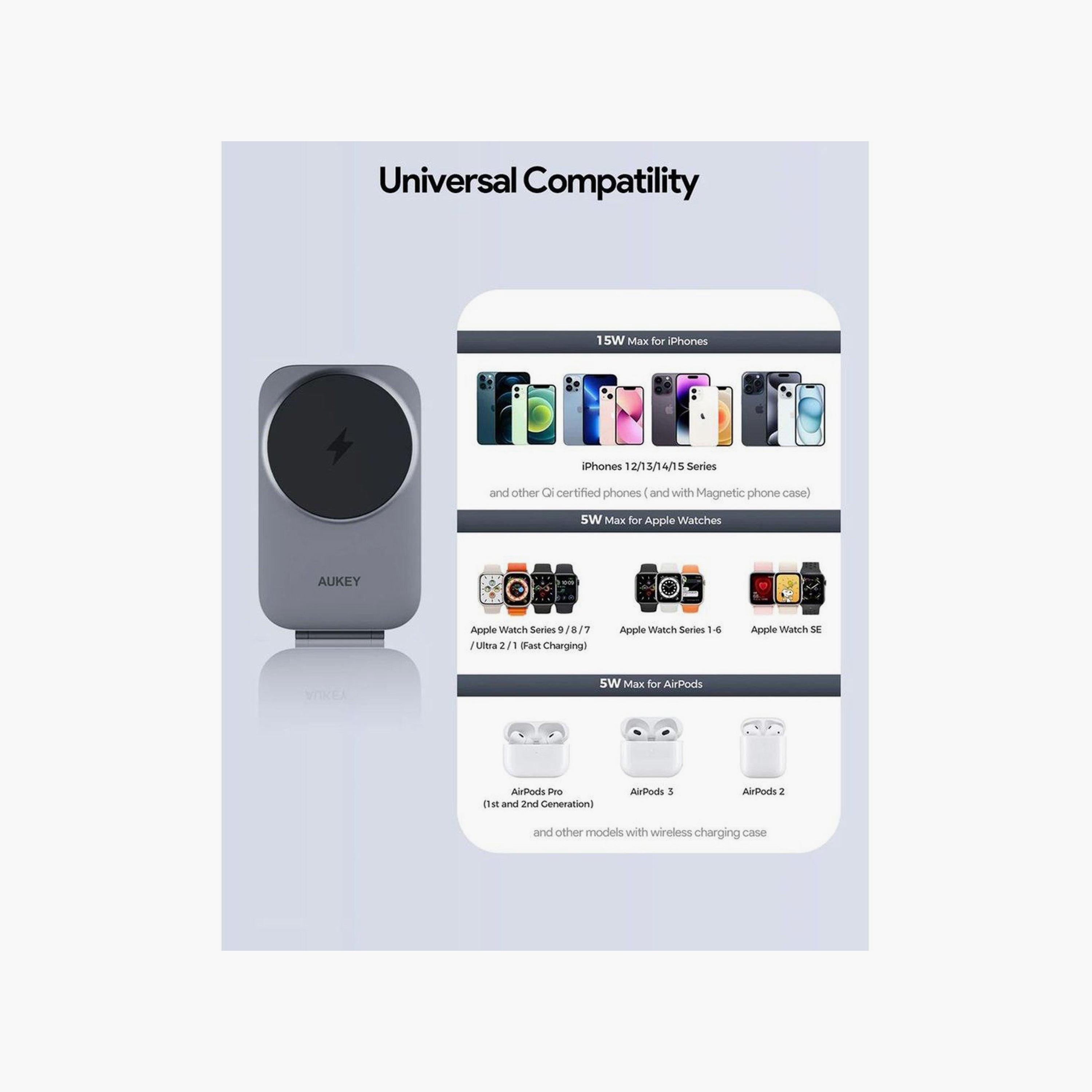 شاحن لاسلكي 3 في 1 من أوكي - رمادي | LC-MC312-GY-electronics-accessories-mobileaccesories-image-2