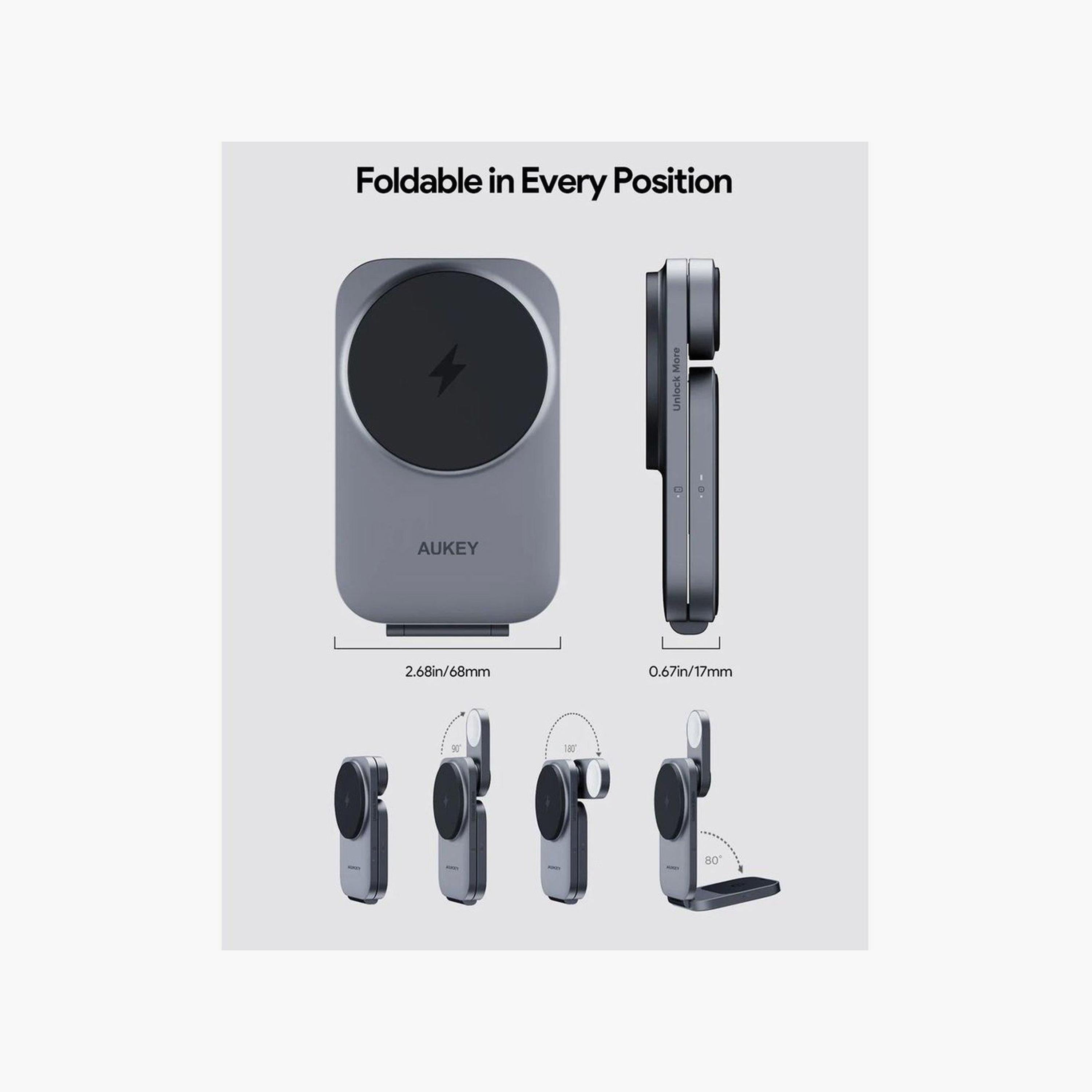 شاحن لاسلكي 3 في 1 من أوكي - رمادي | LC-MC312-GY-electronics-accessories-mobileaccesories-image-7