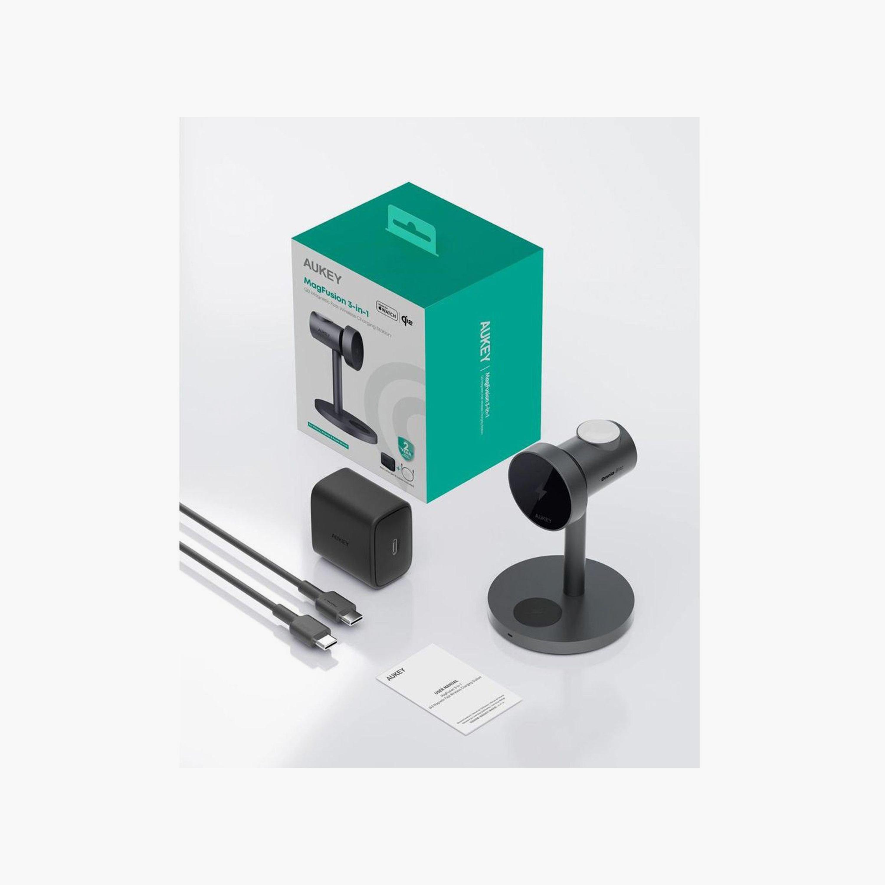 شاحن لاسلكي مغناطيسي 3 في 1 من أوكي - رمادي | LC-MC311-GY-electronics-accessories-mobileaccesories-image-3