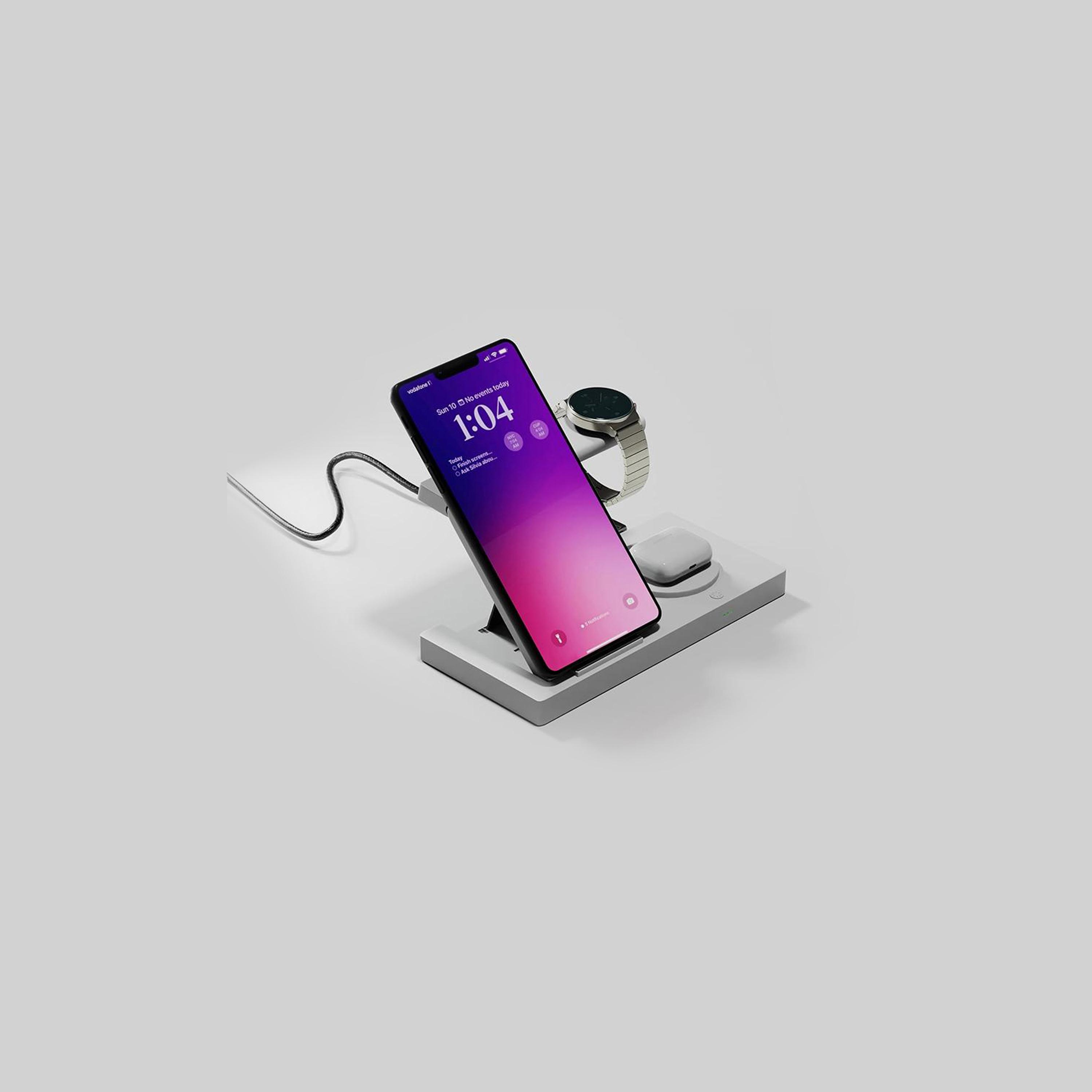 محطة شحن لاسلكية للهواتف المحمولة من ماكس آند ماكس 3 في 1 | MXMMWC3N1-WHT-electronics-accessories-mobileaccesories-image-2