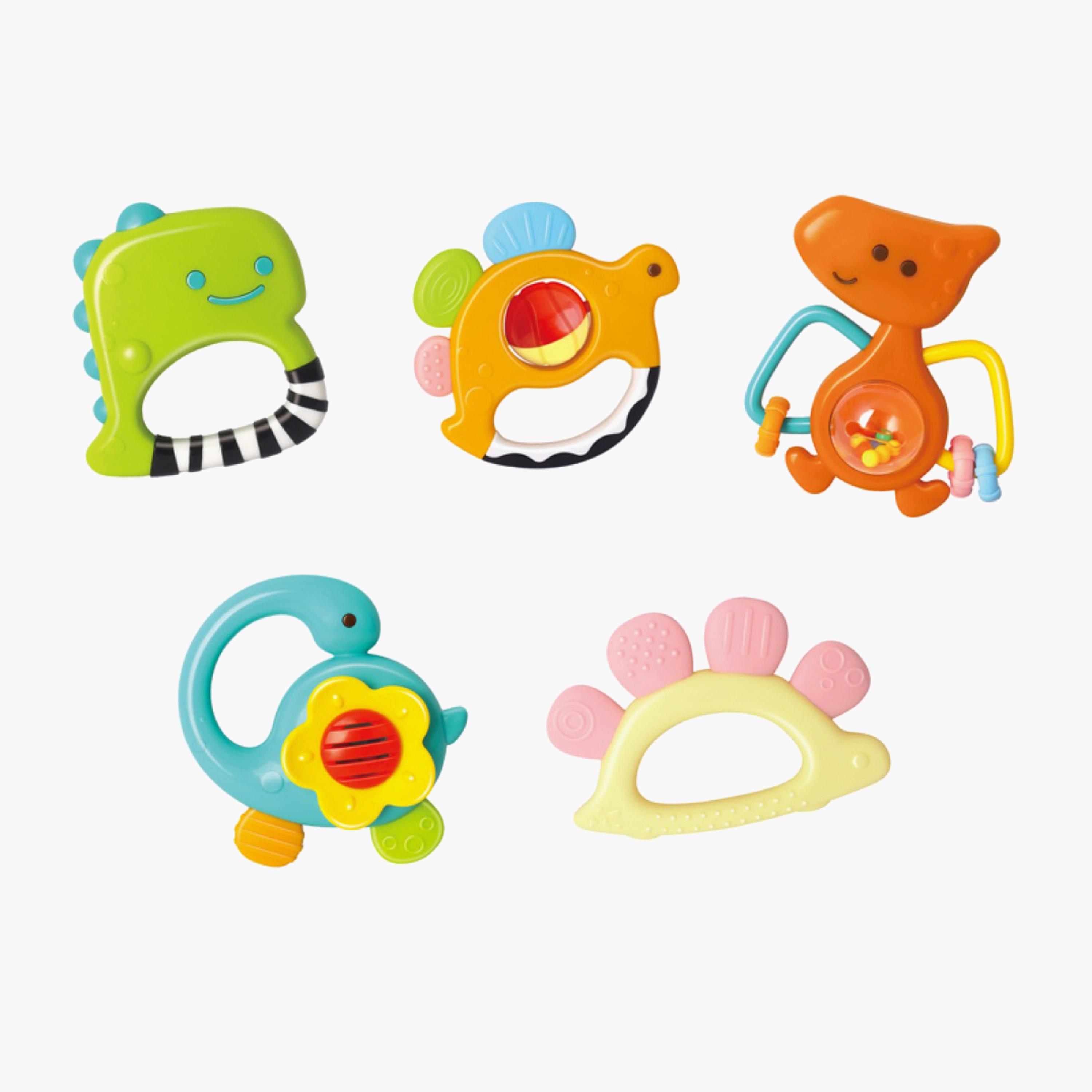 Hola 5-Piece Dinosaur Teether Rattle Set - 3 Months+