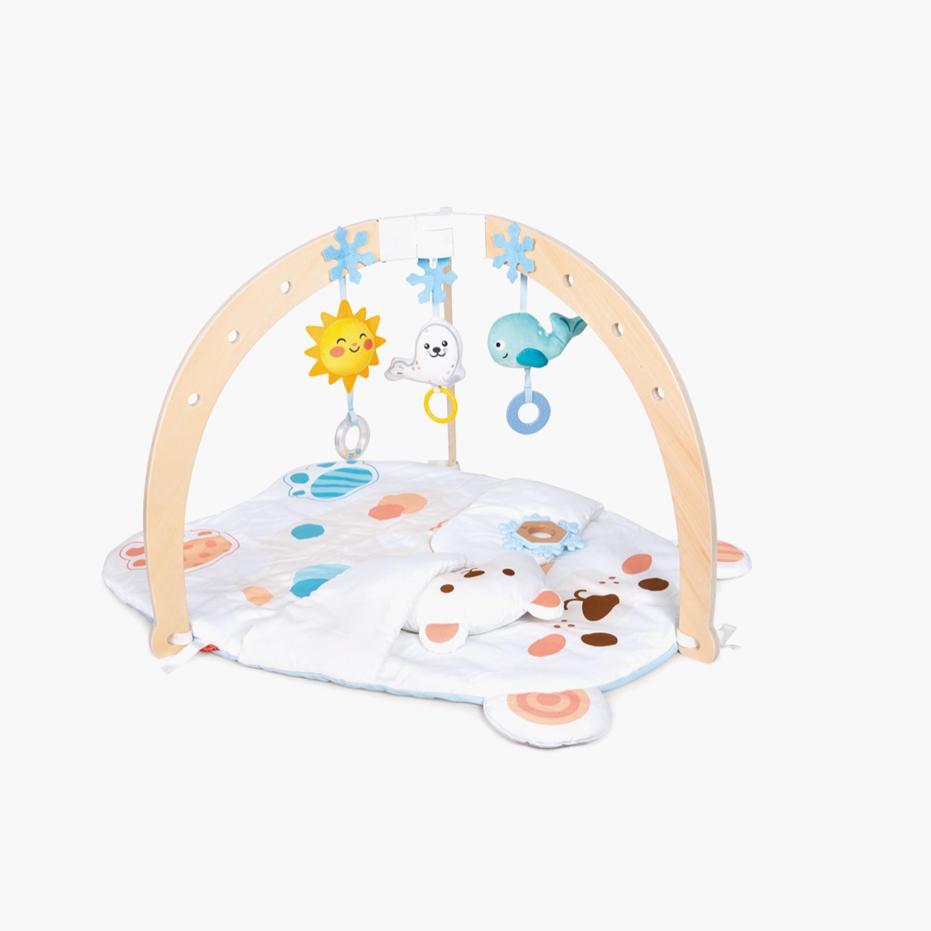 HAPE Snuggle Bear Foldable Activity Gym with Wooden Base and Toys