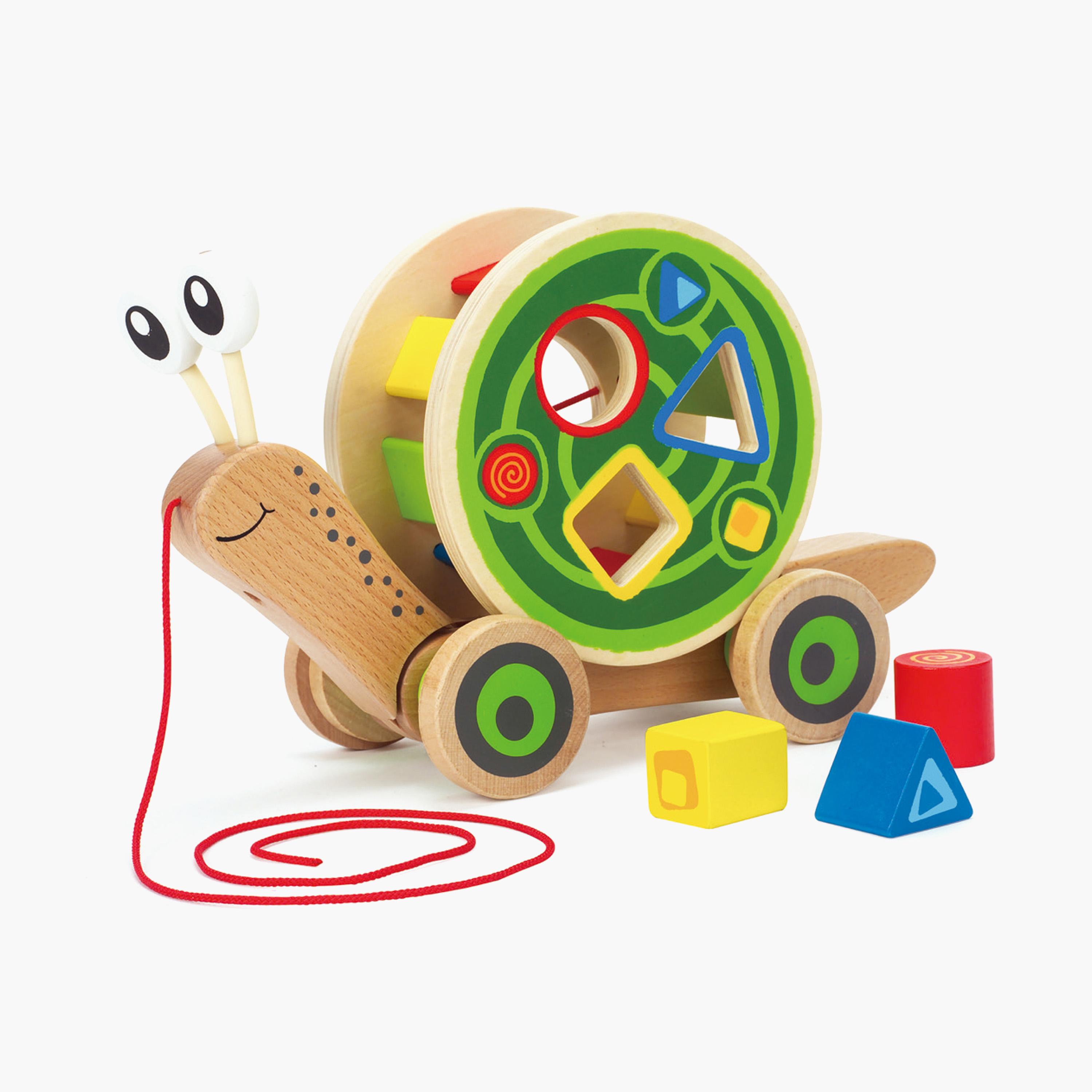HAPE Walk-A-Long Snail Wooden Push and Pull Toy