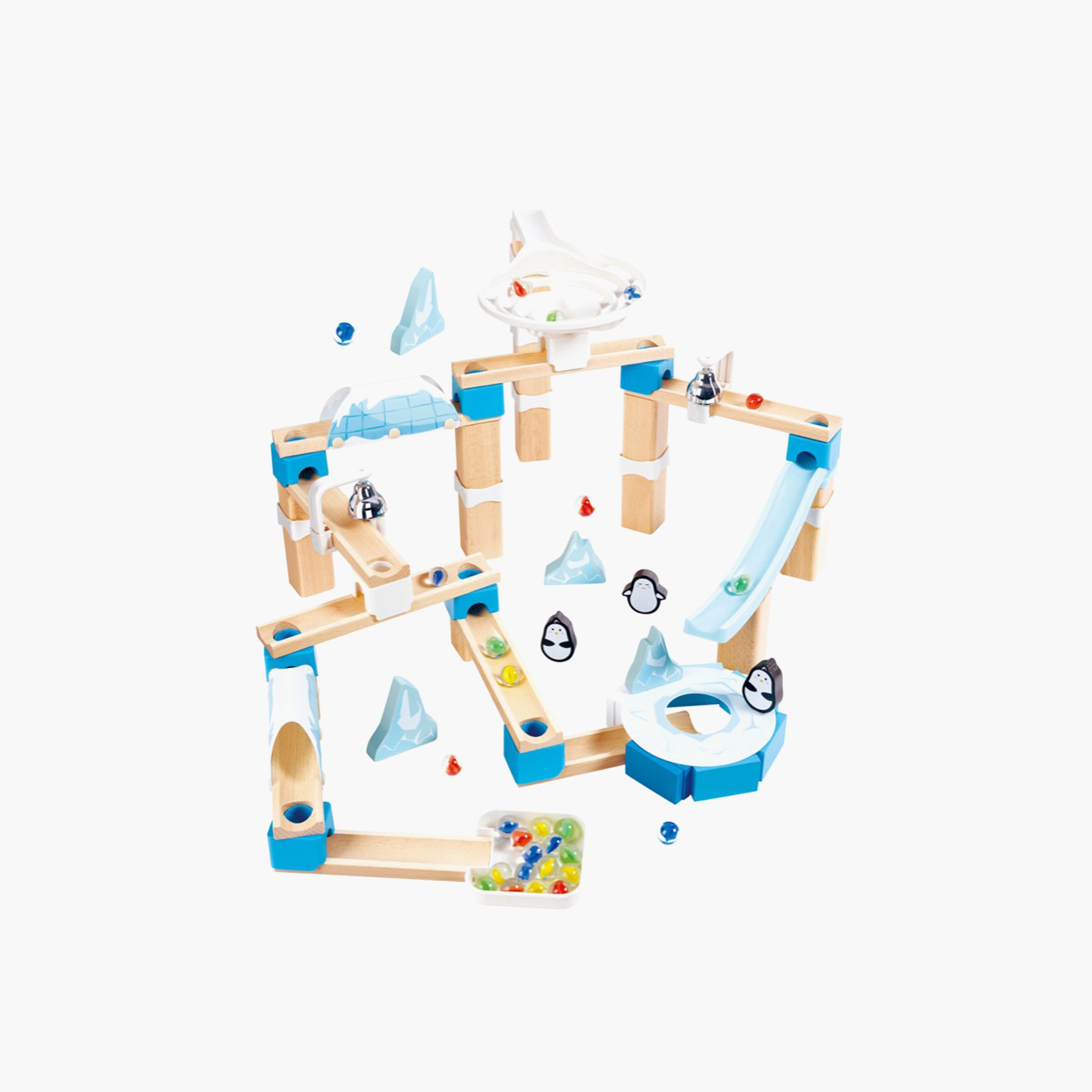 HAPE Quadrilla 112-Piece Penguin Playland Marble Run Set