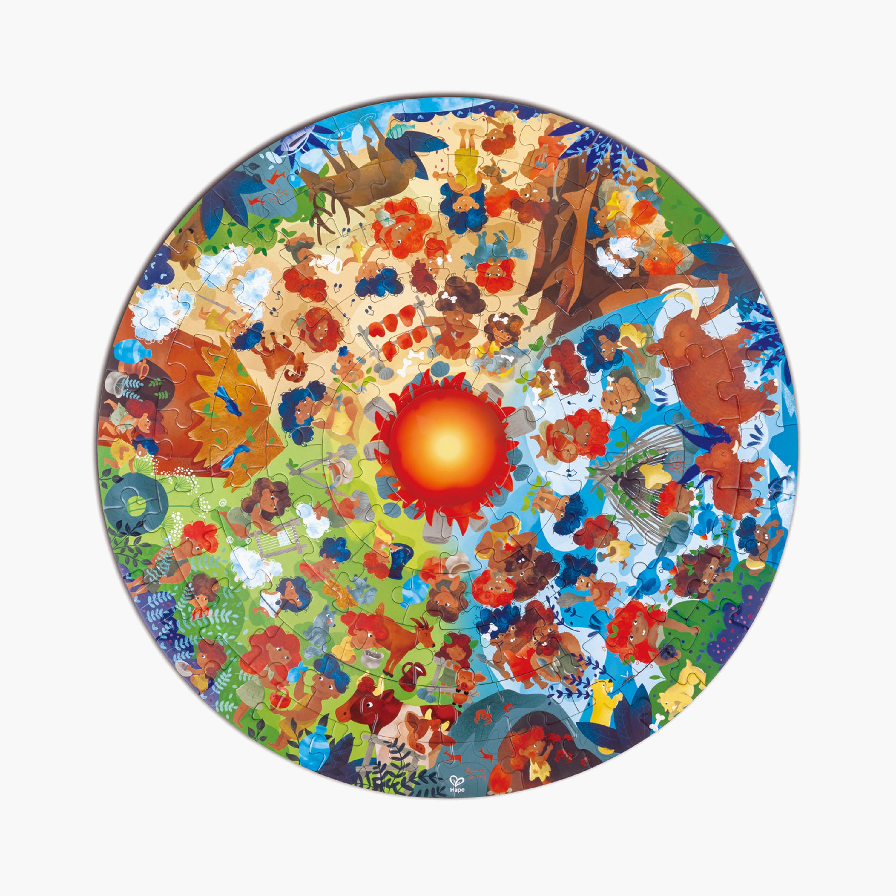 HAPE 100-Piece Stone Age Learning Puzzle with LED Fire