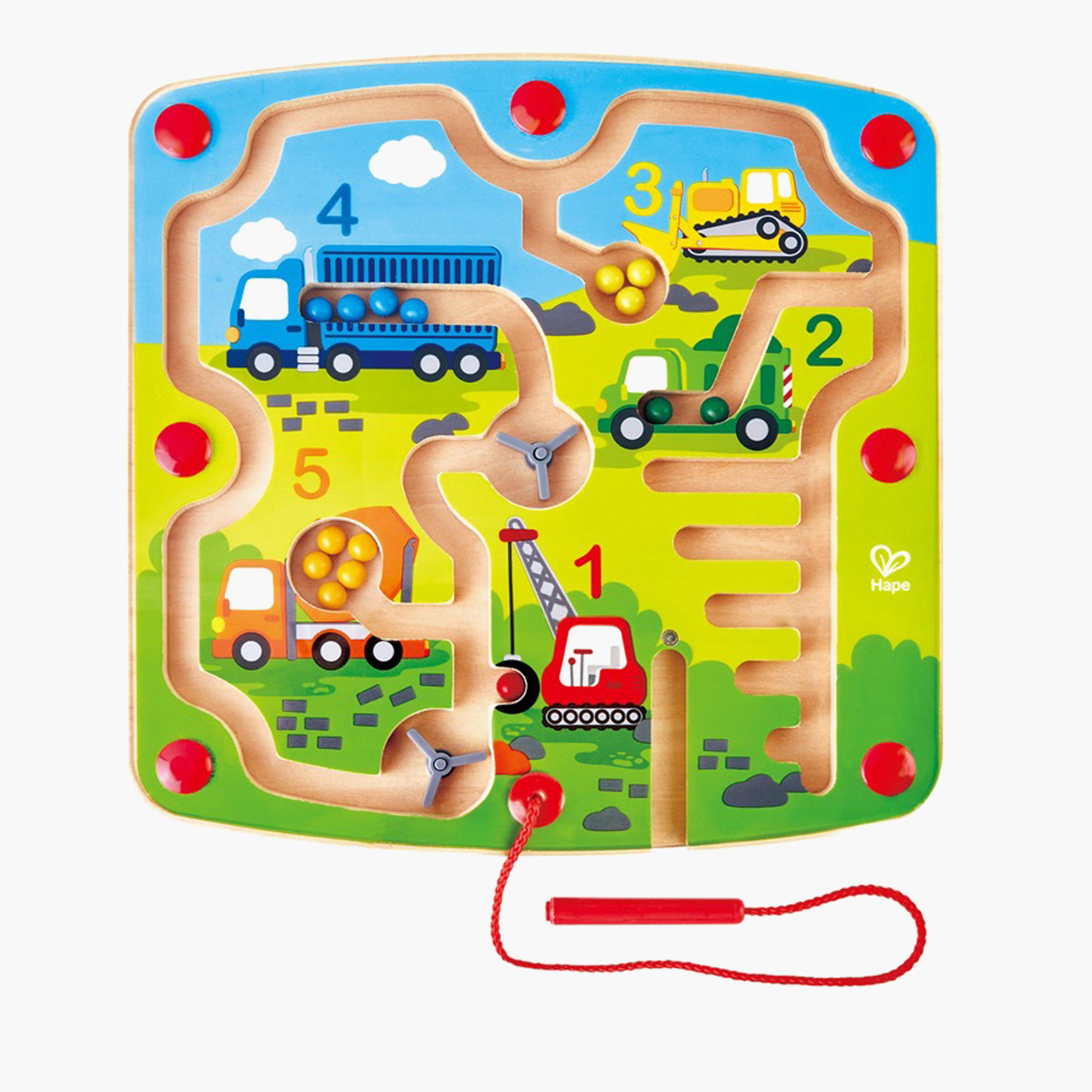 HAPE Construction and Number Wooden Magnetic Ball Maze