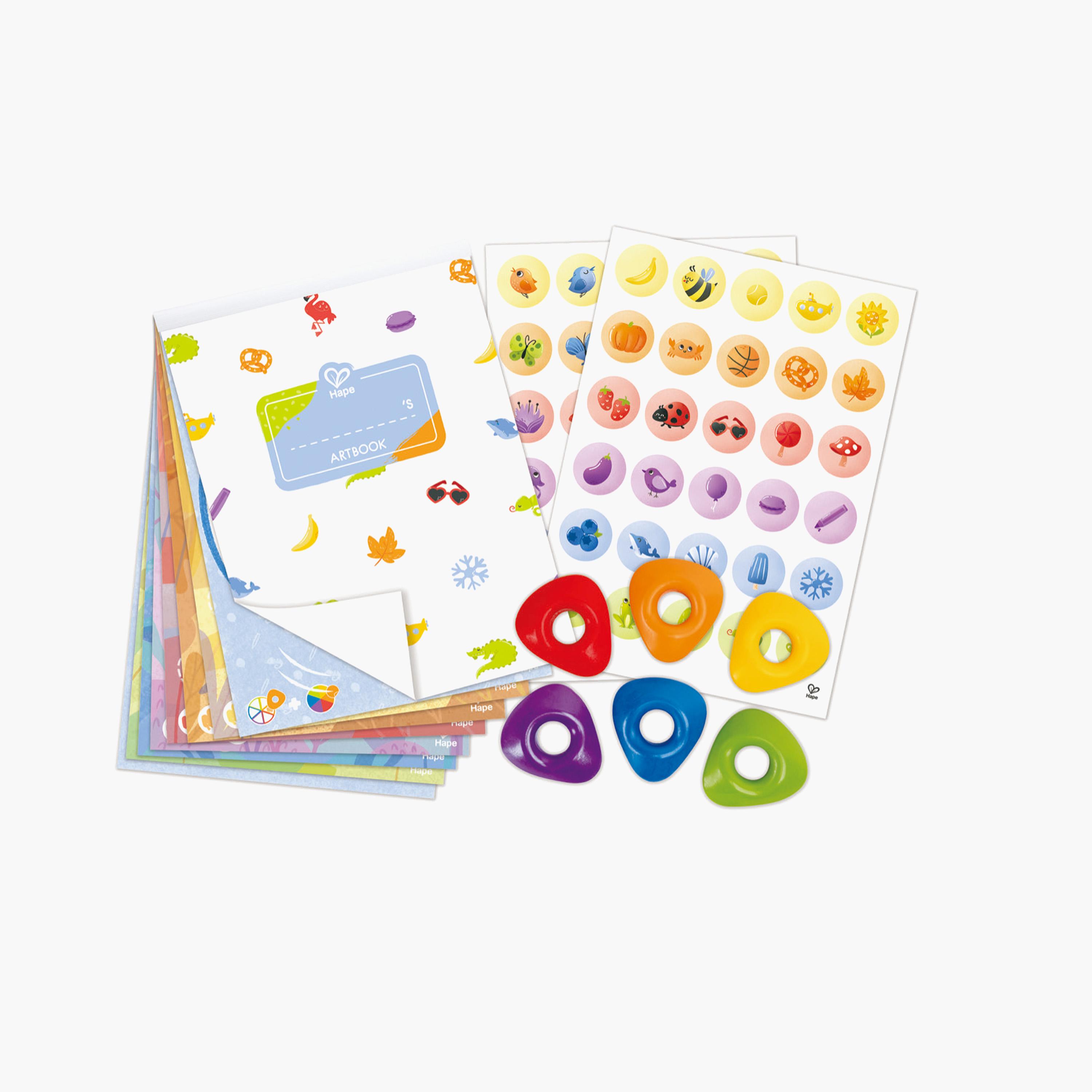 Hape 18-Piece Crayon Colouring and Stickers Art Set