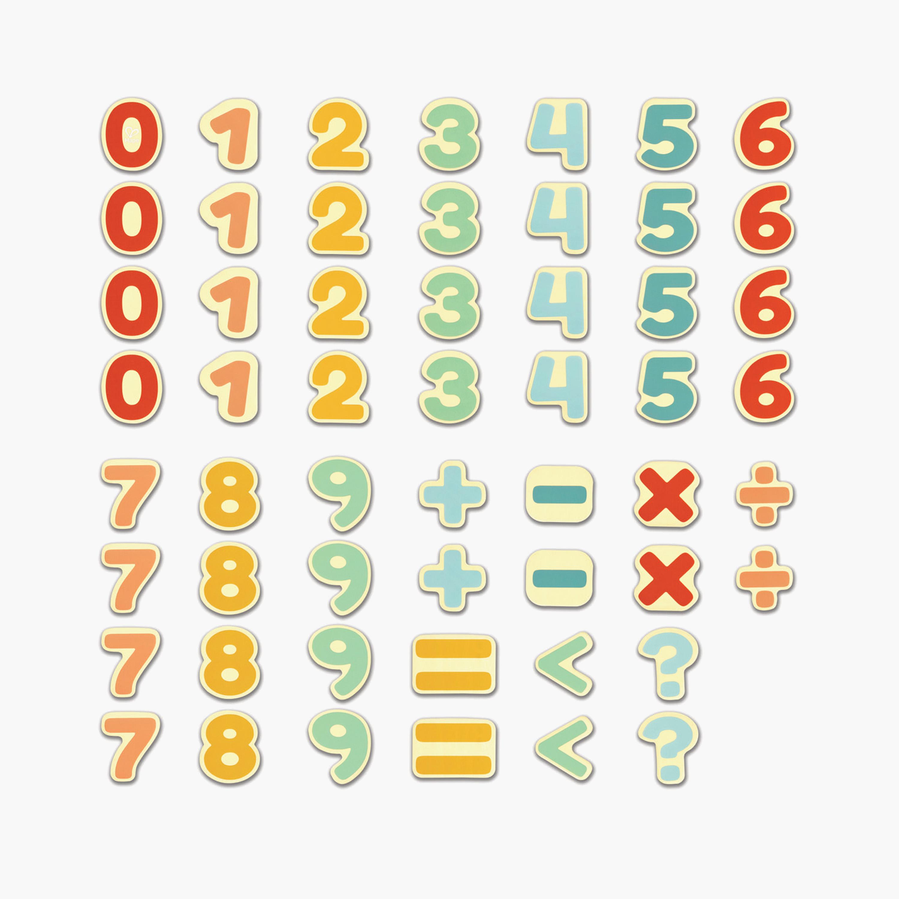HAPE 54-Piece Wooden Magnetic Numbers and Symbols Set